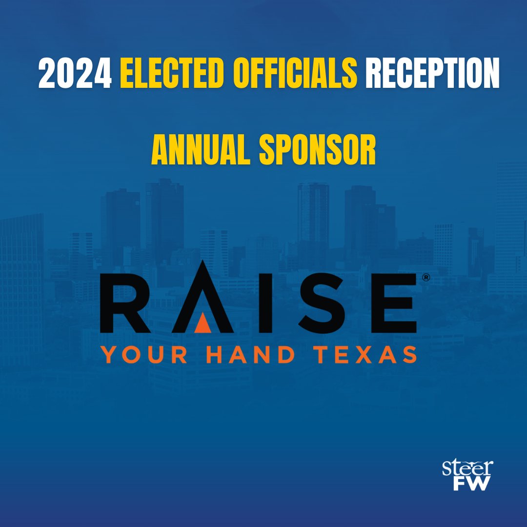 SteerFW's tweet photo. Thank you to our 2024 Annual Sponsors: @TrinityMetro, @VisitFortWorth, @RYHTexas &amp; Arcpoint Studios

2024 Elected Officials Reception Tickets Now Available: https://t.co/rgt8c0AiOY https://t.co/hcHc4ywWcD