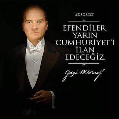 C U M H U R İ Y E T i kuranlar onu korumaya da muktedir olmalıdır. #Türkmilletinin karakterine ve adetlerine en uygun olan idare,
C U M H U R İ Y E T idaresidir.
C U M H U R İ Y E T fikri hür, vicdanı hür, irfanı hür nesiller ister.
Egemenlik kayıtsız şartsız #MİLLETİNDİR 🇹🇷🇹🇷🇹🇷