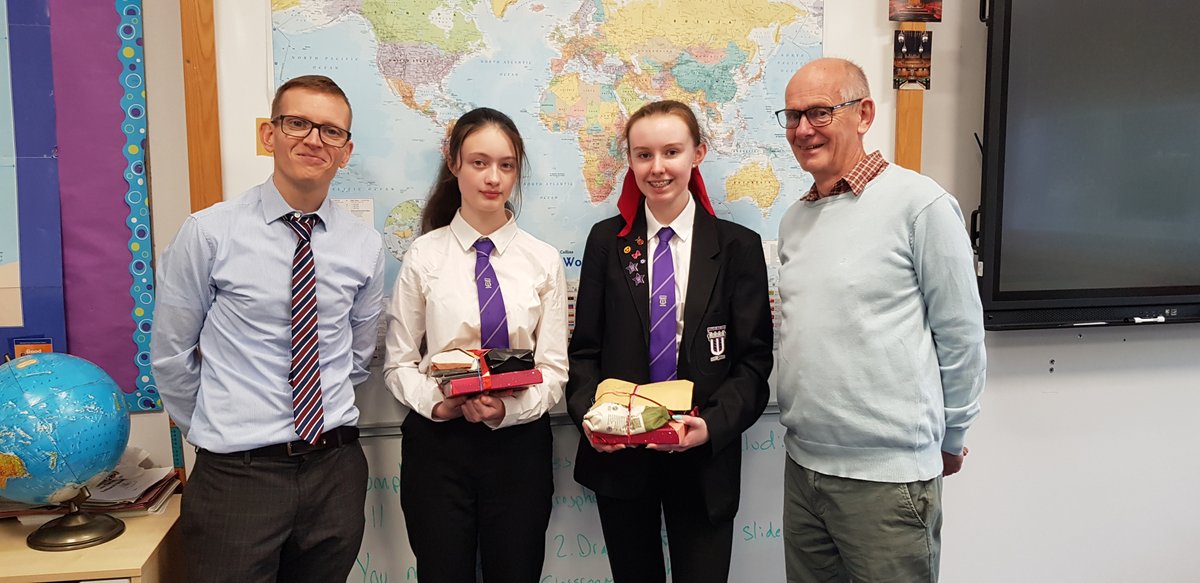 Congratulations and well done to our S3 pupils Sofia Syme and Chloe Goodwin who won 1st &amp; 2nd place in the Fair Trade Stirling 20th Anniversary Poster Competition. Thanks very much to Alasdair and Lois for coming in to school to hand out the prizes. <a href="/StirlingCouncil/">Stirling Council</a> <a href="/FairtradeUK/">Fairtrade Foundation</a>