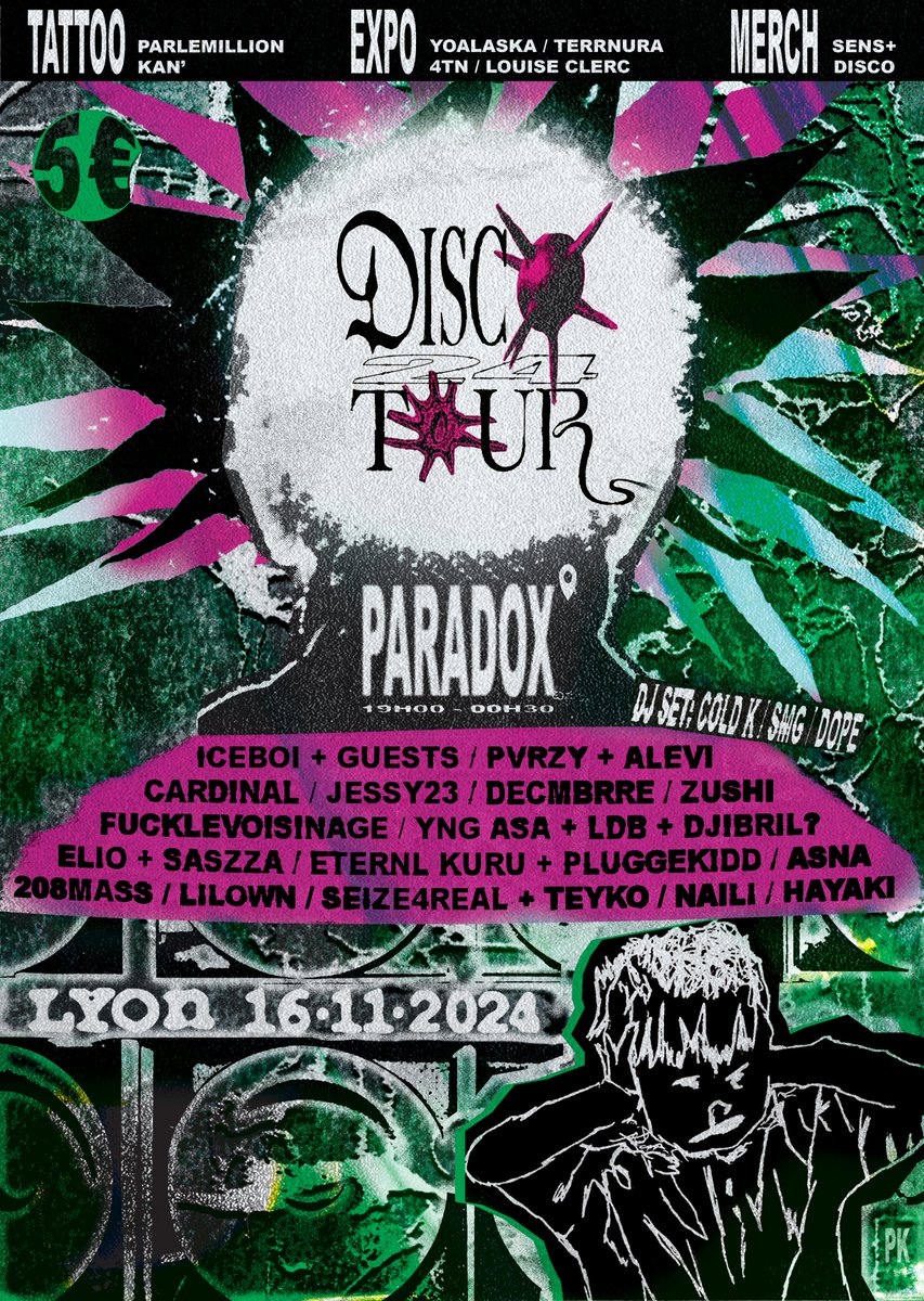 disconnected145's tweet photo. "Disco. Tour, Lyon" 19h00 - 00h30 au @paradoxlyon

Samedi 16 Novembre 
19h00 - 00h30
Le Paradox 
26 rue Sergent Blandan, 69001 Lyon

Disco. Tour 2024 

🪐 TICKETS 🪐
PAS DE PRÉVENTES
Tarif unique : 5€ (cash/cb)

Artwork : @pktupleures https://t.co/SJDho82CzZ