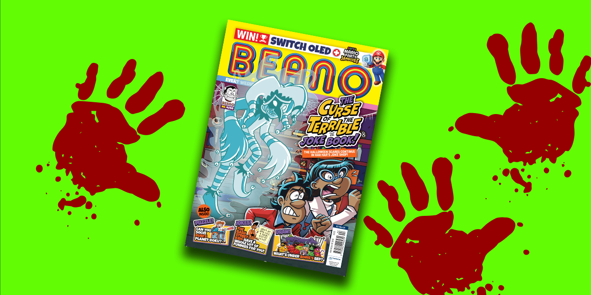 It’s Beano Wednesday! 🎃

This week, it’s the curse of the terrible joke book! 👀

We have one copy to give away to a lucky followers.

To enter:
➡️= Follow us.
♻️ &amp; ❤️= RT and like this tweet.
✍️= Reply with an emoji.

Comp closes at 4pm today. T&amp;Cs link in bio.