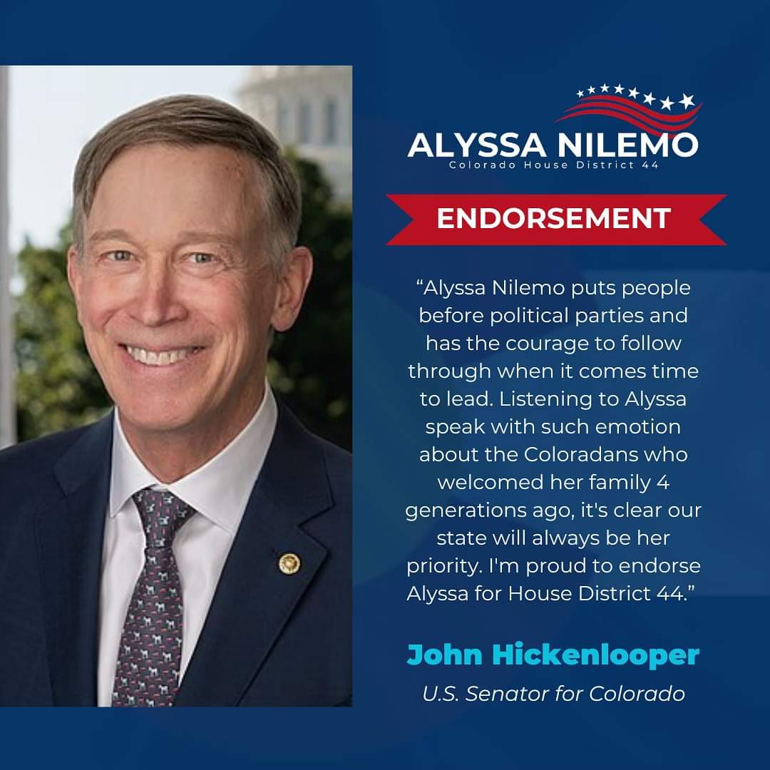 Alyssa4Colorado's tweet photo. Thank you @SenatorHick for believing in our campaign and the people of house district 44! https://t.co/PXRoRoOGVp