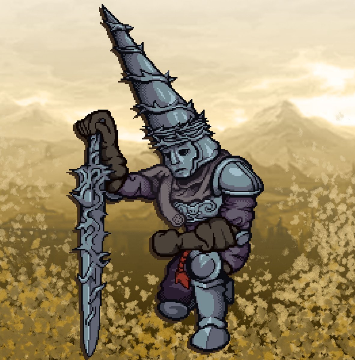 GrapePixelArt's tweet photo. Sorrowful be the heart, Penitent One.
----
#Blasphemous | #ThePenitentOne| #pixelart https://t.co/a0i5LWiRgC