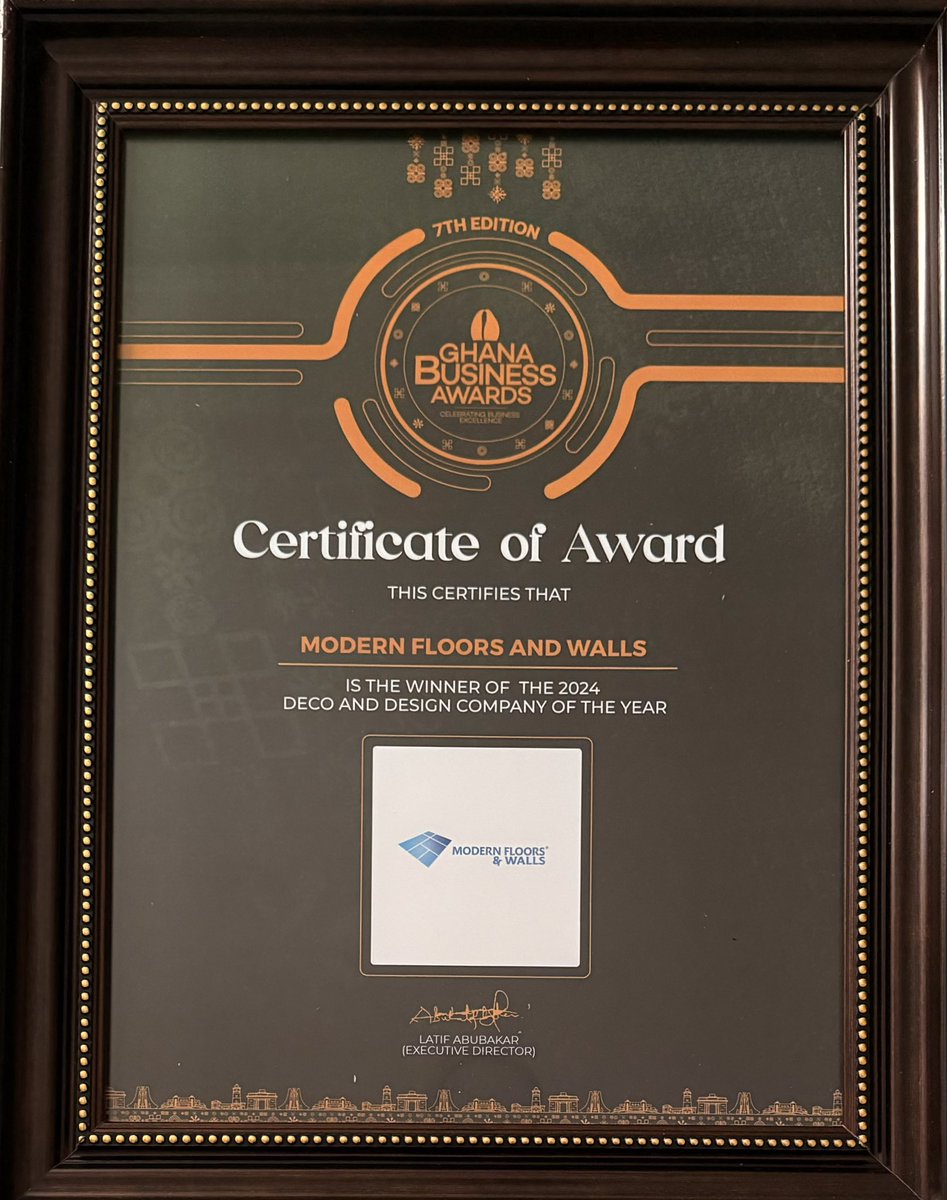 modernfloorsgb's tweet photo. To GOD be the Glory 🙏🏽
Modern Floors and Walls
Deco &amp; Design Company of the Year
Ghana Business Awards 2024 @gbawards_ @CEOExtraO https://t.co/Y3QPUcquVs