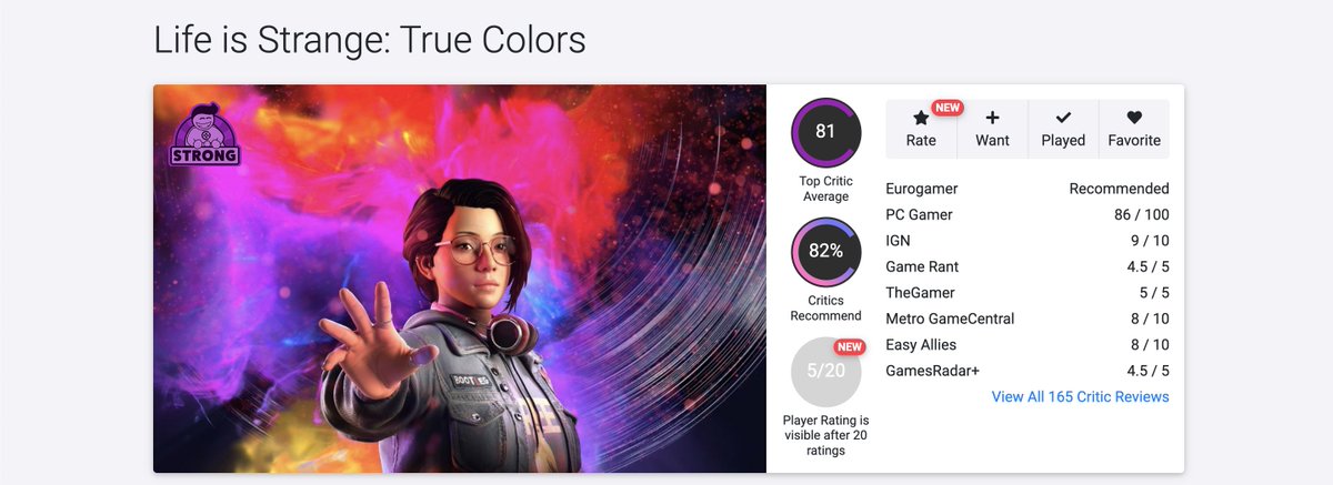 P1vsTheWorld's tweet photo. Life Is Strange: Double Exposure's OpenCritic score ("fair") compared with other entries...

➡️ Life Is Strange (2015): "strong"
➡️ LIS: Before the Storm (2017): "strong"
➡️ Captain Spirit (2018): "strong"
➡️ Life Is Strange 2 (2018): "strong"
➡️ LIS: True Colors (2021): "strong" https://t.co/QEfqyKCzqc