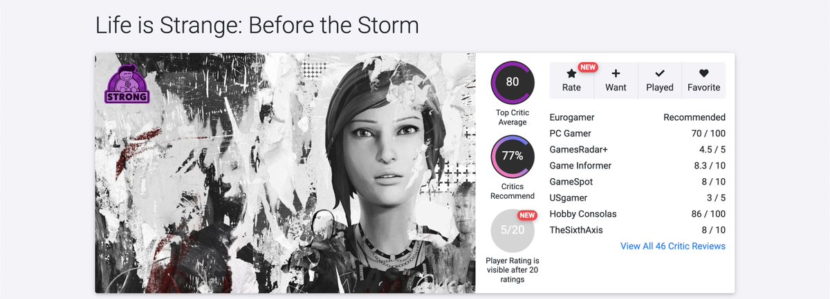P1vsTheWorld's tweet photo. Life Is Strange: Double Exposure's OpenCritic score ("fair") compared with other entries...

➡️ Life Is Strange (2015): "strong"
➡️ LIS: Before the Storm (2017): "strong"
➡️ Captain Spirit (2018): "strong"
➡️ Life Is Strange 2 (2018): "strong"
➡️ LIS: True Colors (2021): "strong" https://t.co/QEfqyKCzqc