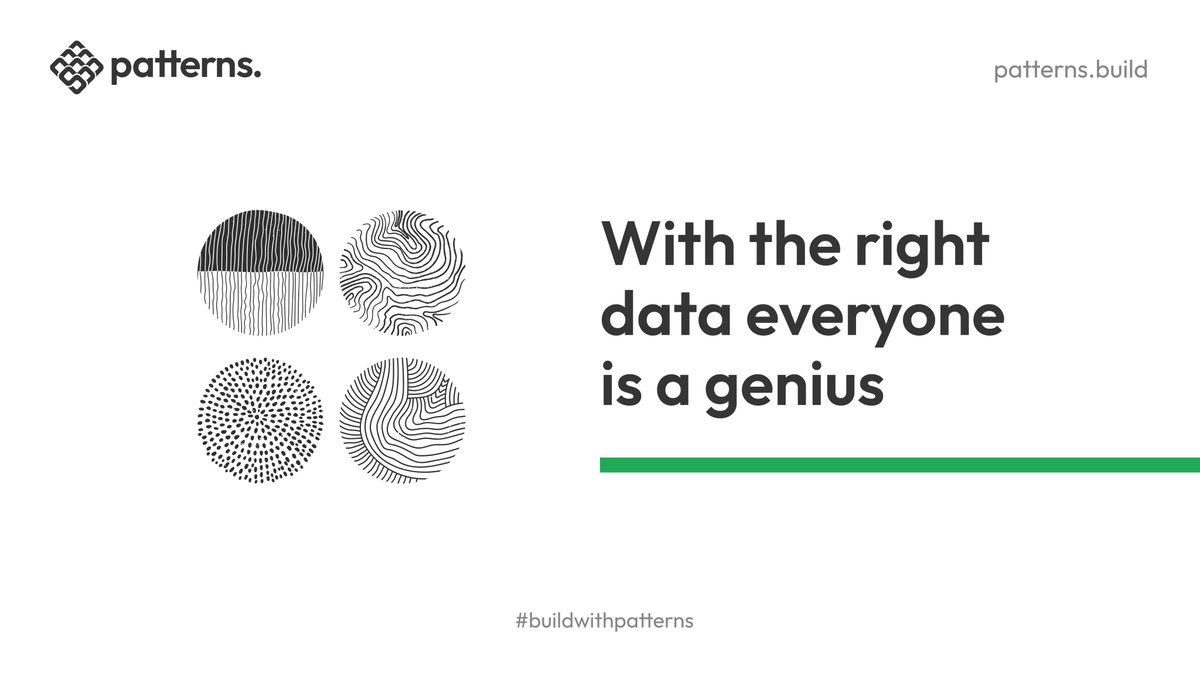 With the right data everyone is a genius.

Head over to patterns.build/about-us and 
learn about us and our mission 📈⭐️

#ourmission #web3analytics #buildwithpatterns