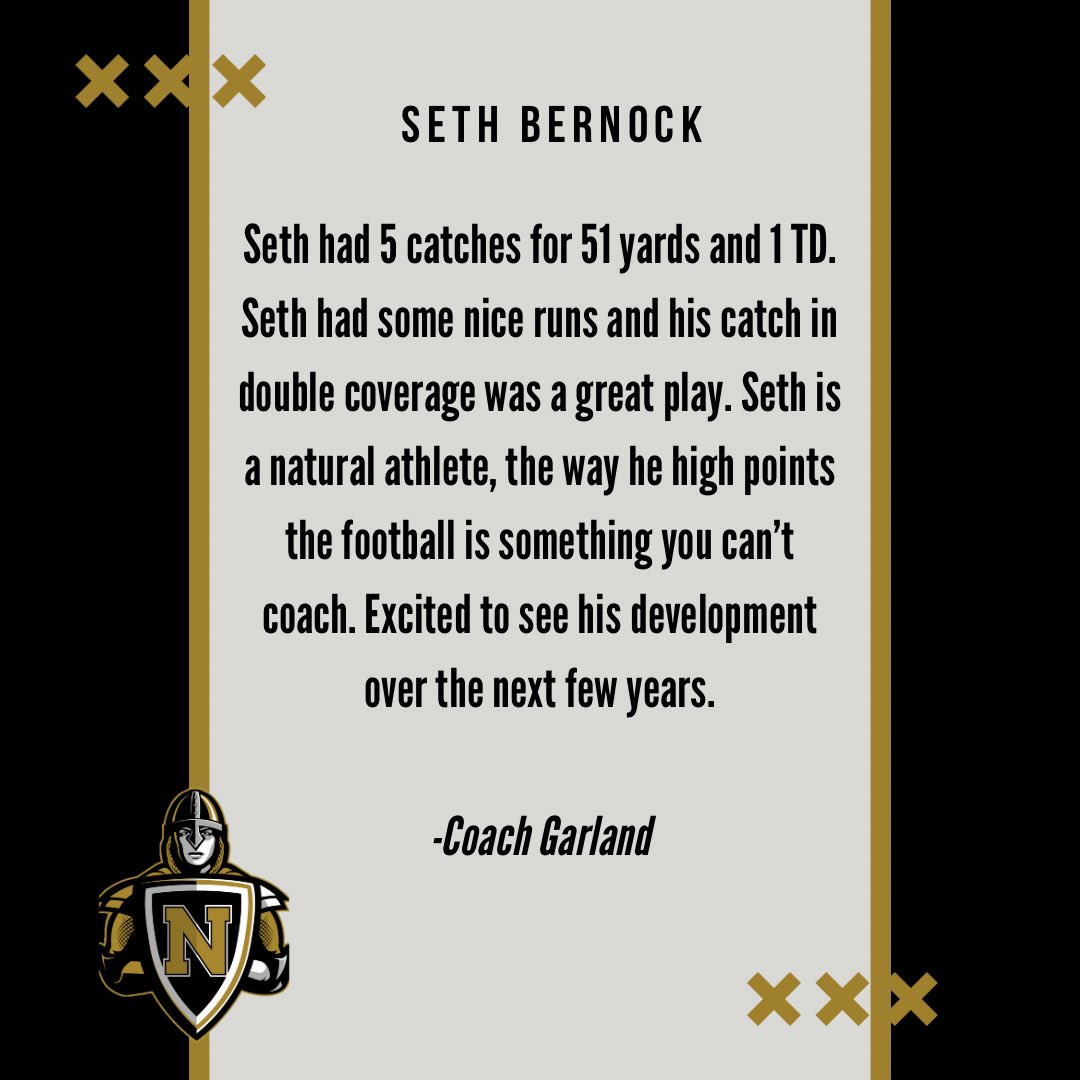 L'Anse Creuse North Football (@lcn_fb) on Twitter photo Congratulations to <a href="/sethbernock/">Seth Bernock</a> on being the final Crusader of the week. This is a freshman who has marked his place on Varsity. Way to go Seth. Congratulations to <a href="/sethbernock/">Seth Bernock</a> on being the final Crusader of the week. This is a freshman who has marked his place on Varsity. Way to go Seth.