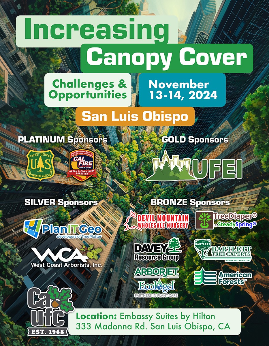 Registration is now open for California Urban Forests Council's Conference in San Luis Obispo on November 13-14, 2024. caufc.org/.../increasing…