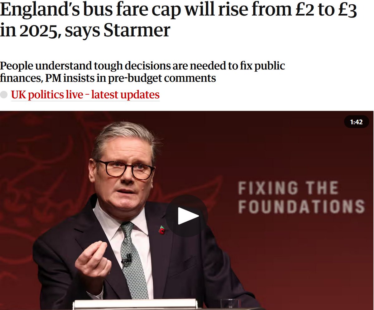 A 50% price hike on people going to work, kids getting to school or college. Why disincentivise sustainable travel? Or are we going to get a load of briefings that some bus passengers are millionaires and can afford it?
We’ve crossed the threshold where Sir Keir’s Labour