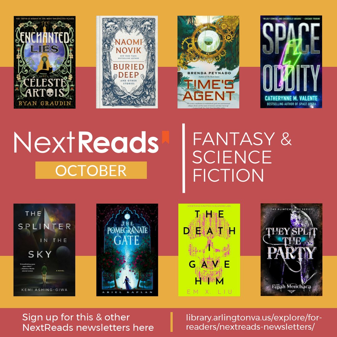 Do you get our NextReads newsletters?

We send out monthly emails with the latest titles and backlist gems.

We recently sent out our Fantasy and Science Fiction list. Did you get it?

Sign up for your favorite genres, topics, and age ranges today! 

library.arlingtonva.us/explore/for-re…
