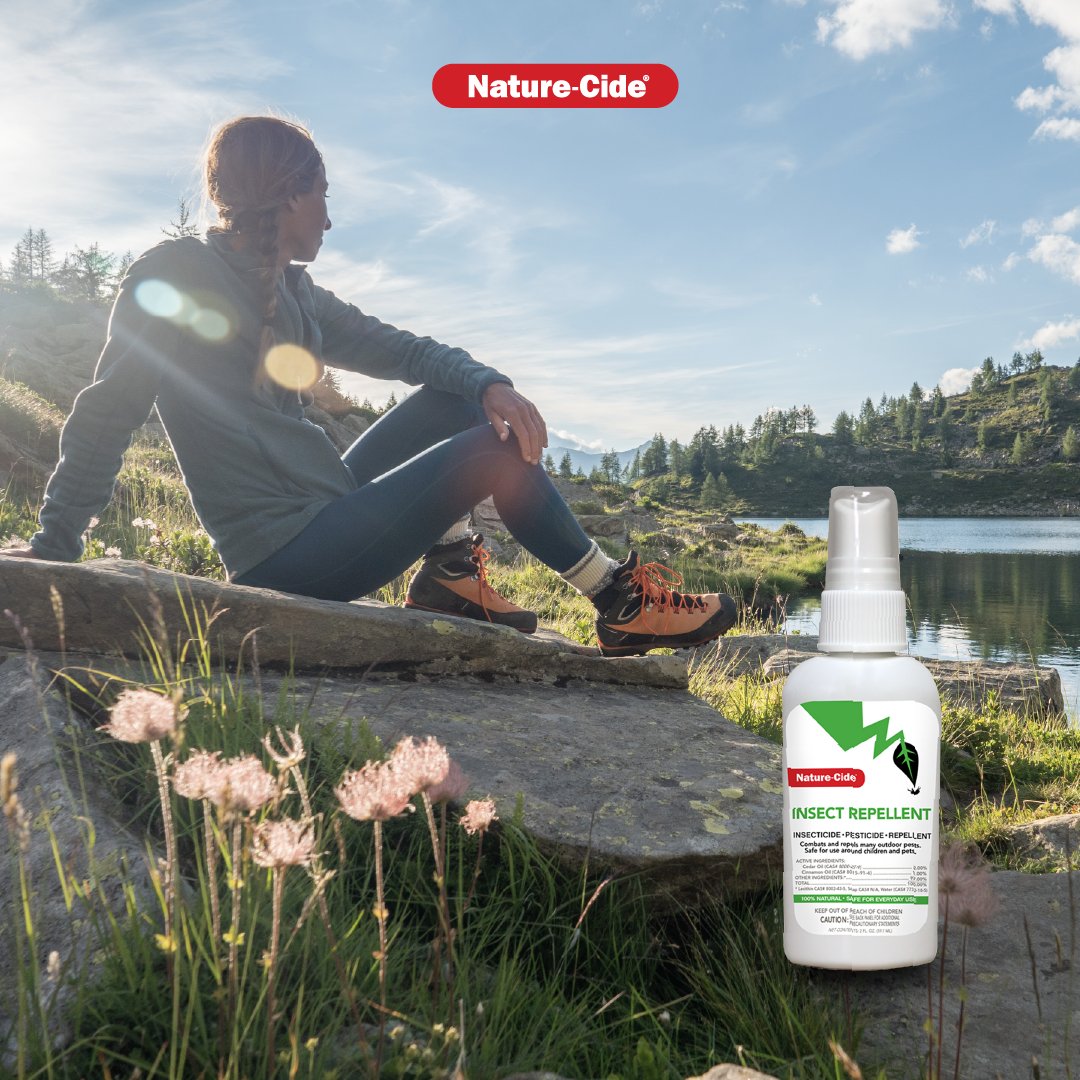 naturecide's tweet image. Nature is calling—just leave the bugs behind! 🌄 Stay protected on your outdoor adventures with Nature-Cide Insect Repellent. 🦟🌿 #NatureLover #InsectRepellent #NatureCide