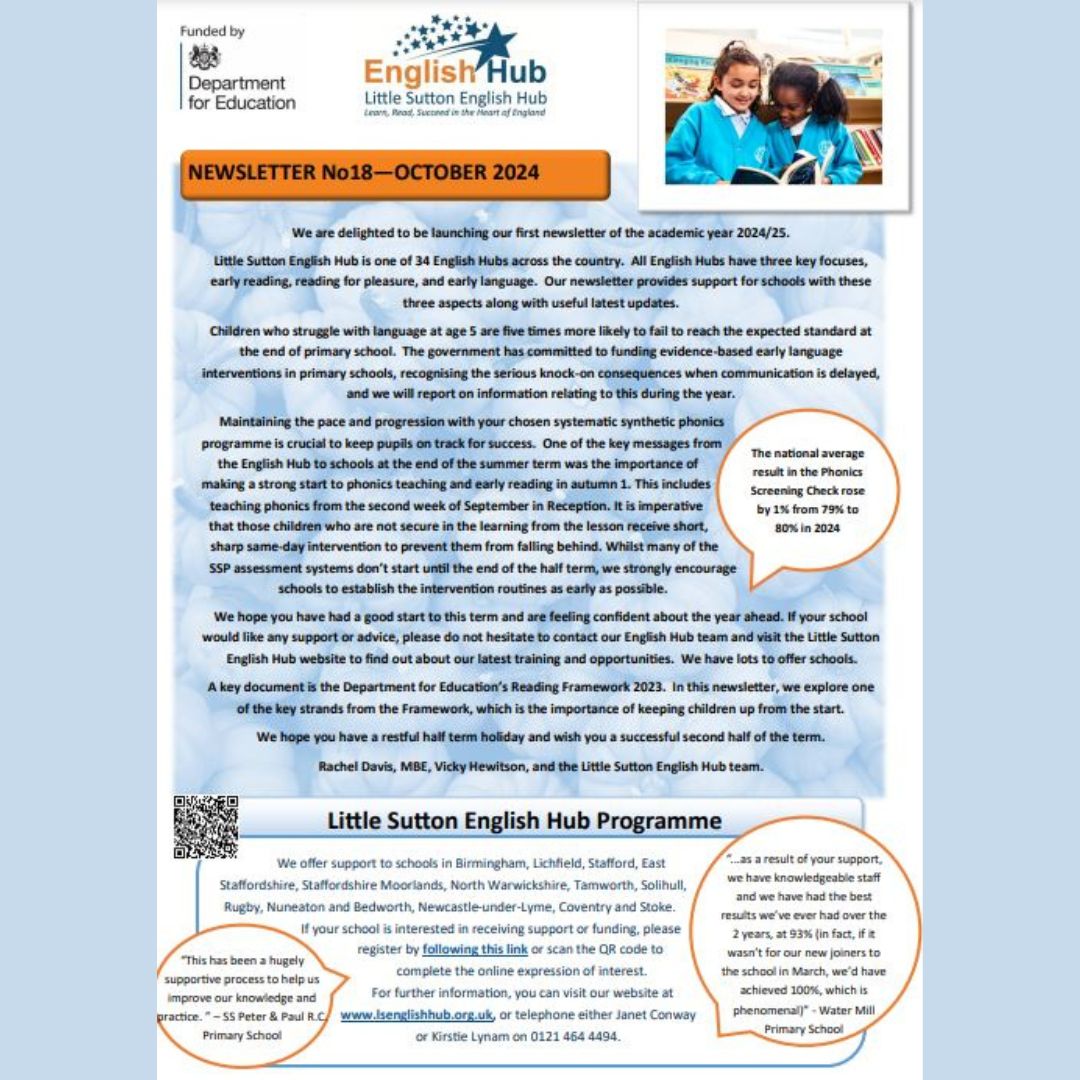 covwarkstshub's tweet image. Little Sutton English Hub's newsletter is out now! 
lsenglishhub.org.uk⁠
@lsenglishhub⁠
⁠
#EnglishHub #Literacy #Phonics #LittleSutton #Teachers #PrimaryTeachers #Education #Schools