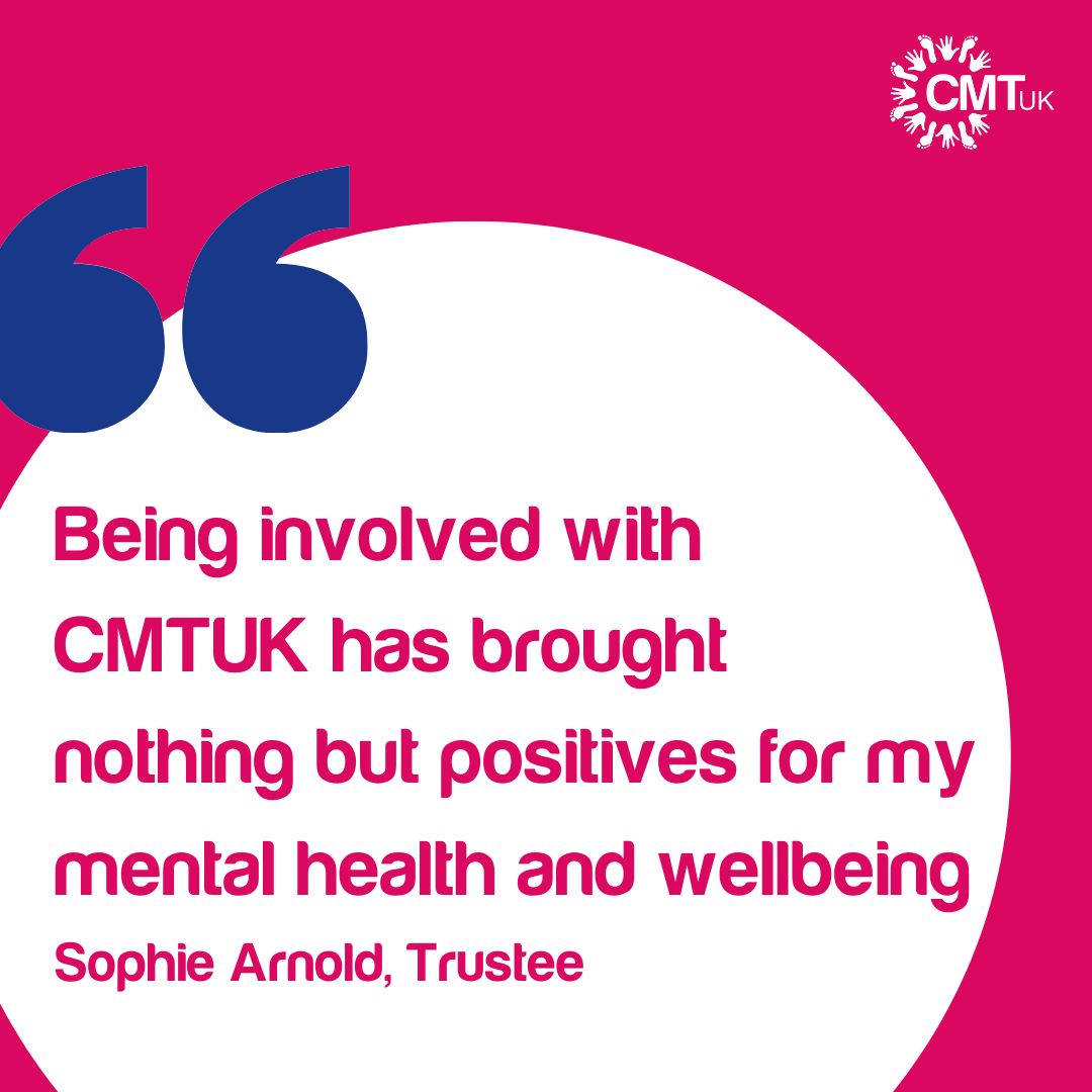 #NobodyIsPerfect – but together we are stronger 💙
Check out what our trustee, Sophie, had to say, and drop us a DM to get involved with CMTUK 

"Being involved with CMTUK has brought nothing but positives for my mental health and wellbeing..."

#CMTUK #CMTAwarenessMonth