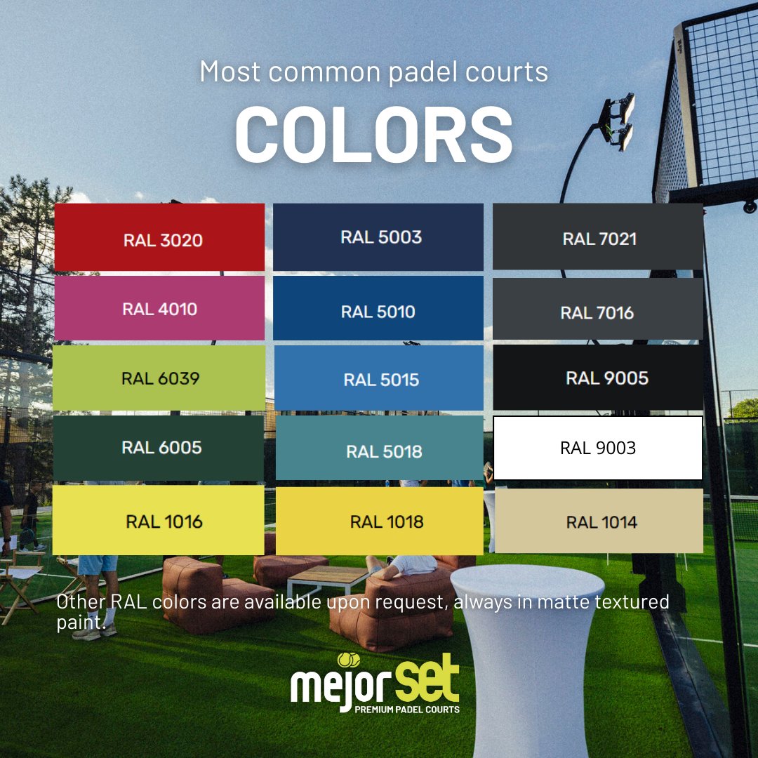 Mejorset's tweet image. 🎨 Dive into our top RAL color picks—always in a sleek, matte-textured finish! Slide through for a look at some customer favorites! Need a specific shade? We offer custom RAL colors on request. 👌✨

#RALcolors #MatteFinish #CustomColors #ColorInspo