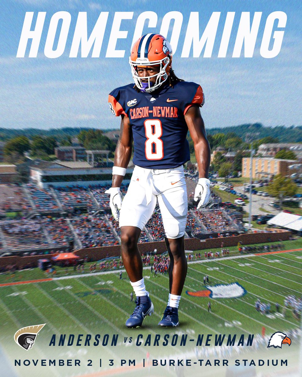 HOMECOMING WEEK 🦅

We invite you to join us Saturday for Homecoming! We'll have numerous events throughout the day before taking on Anderson at 3 PM! Come out and help us fill up Burke-Tarr Stadium!
