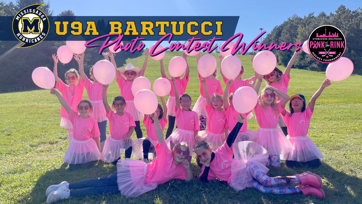 Our U9A Bartucci #MGHLHurricanes earned their medals both on &amp; off the ice at the #EtobicokeDolphins #PinkTheRink with their work ethic, team play, positive attitudes &amp; having fun! Their PINK spirit captured a U9 Photo Contest win 🎀 #GoCanesGo!

#ProudCoach #MGHL #FORCE #owha