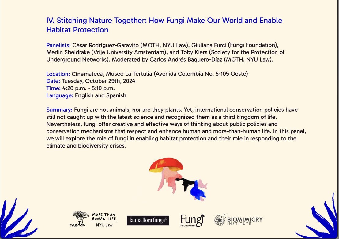 SPUN (@spununderground) on Twitter photo Join our Chief Scientist <a href="/KiersToby/">Toby Kiers</a> for this panel at #COP16 tomorrow, together with Moth (<a href="/nyulaw/">NYU Law</a>), <a href="/Giulifungi/">Giuliana Furci</a> (<a href="/fungifoundation/">Fungi Foundation</a>), <a href="/MerlinSheldrake/">Merlin Sheldrake</a>. Join our Chief Scientist <a href="/KiersToby/">Toby Kiers</a> for this panel at #COP16 tomorrow, together with Moth (<a href="/nyulaw/">NYU Law</a>), <a href="/Giulifungi/">Giuliana Furci</a> (<a href="/fungifoundation/">Fungi Foundation</a>), <a href="/MerlinSheldrake/">Merlin Sheldrake</a>.