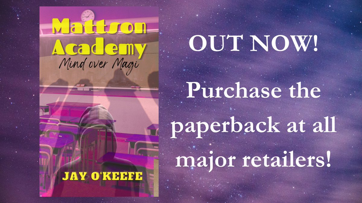 In case you missed it, Mattson Academy Mind over Magi by Jay O'Keefe (<a href="/writes_jo/">JO Writes and Draws (COMMS OPEN)</a>) is out NOW!
You can purchase it, and its predecessor, at all major retailers!
It's #magic and #mystery is perfect for the spooky season! Grab it now and binge!

#readingcommunity #bookstoread