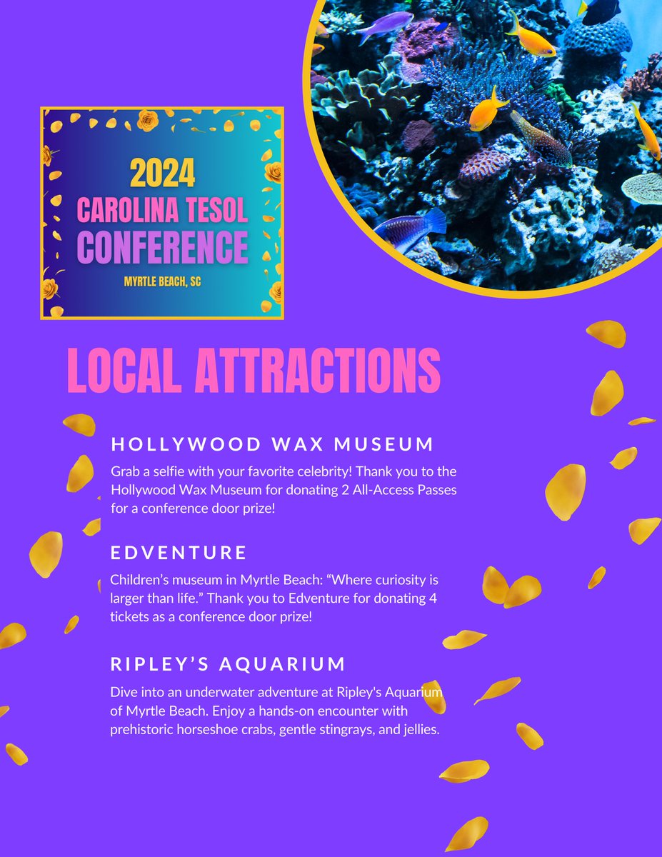 Hey #CarolinaTESOL2024 participants, check out our local dining guide for lunch and dinner options nearby!