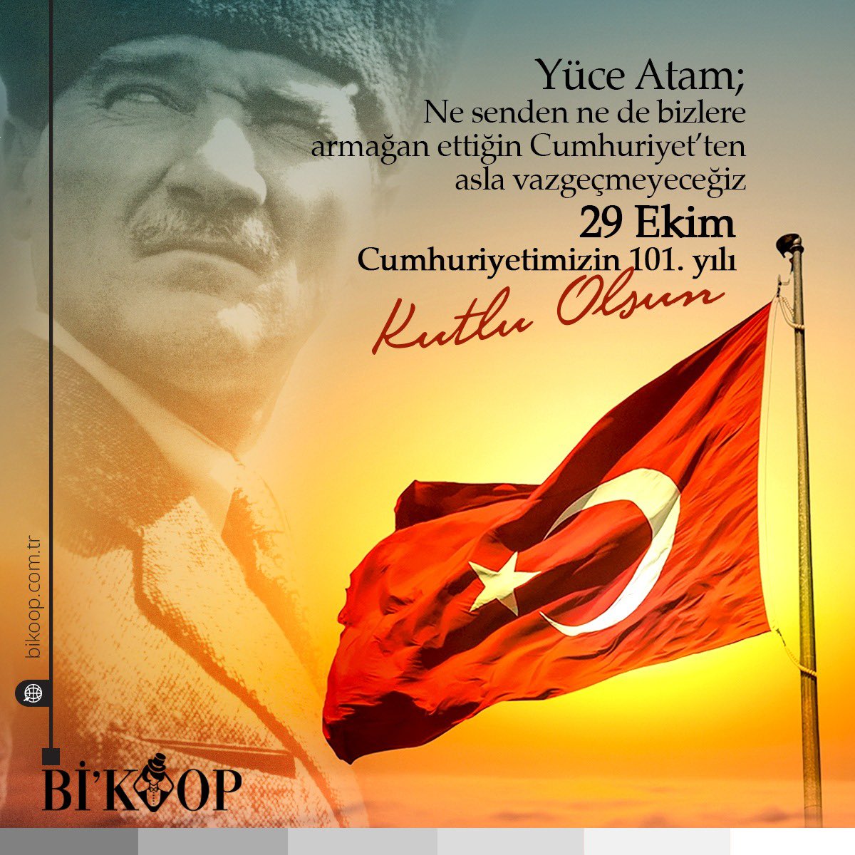 Yüce Atam;
Ne senden ne de bizlere armağan ettiğin Cumhuriyet'ten asla vazgeçmeyeceğiz…
29 Ekim Cumhuriyetimizin 101. yılı kutlu olsun! 🇹🇷✨

#Cumhuriyet101
#29Ekim
#Atamİzindeyiz
#CumhuriyetBayramı
#101Yıl