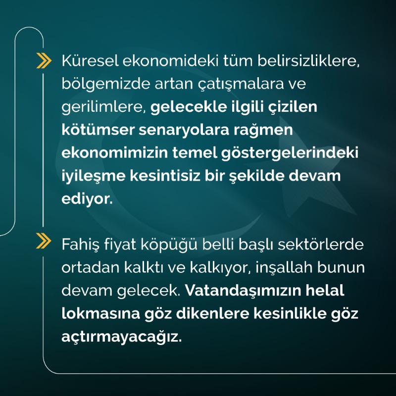 Akparti's tweet photo. Cumhurbaşkanımız Recep Tayyip Erdoğan’ın, Cumhurbaşkanlığı Kabine Toplantısı sonrası öne çıkan açıklamaları.