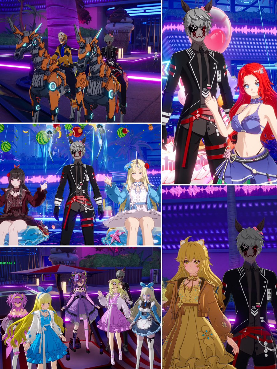 本日は女神さんのハロウィン🎃パーリィにオオカミ枠（オリジナル）で参加してきました！みんなのキャラクリのクオリティが凄かった🙌✨見えない人もいたので撮れた方とのSSをアップ🥳
#幻塔 #幻塔SS #女神のハロウィンパーティー