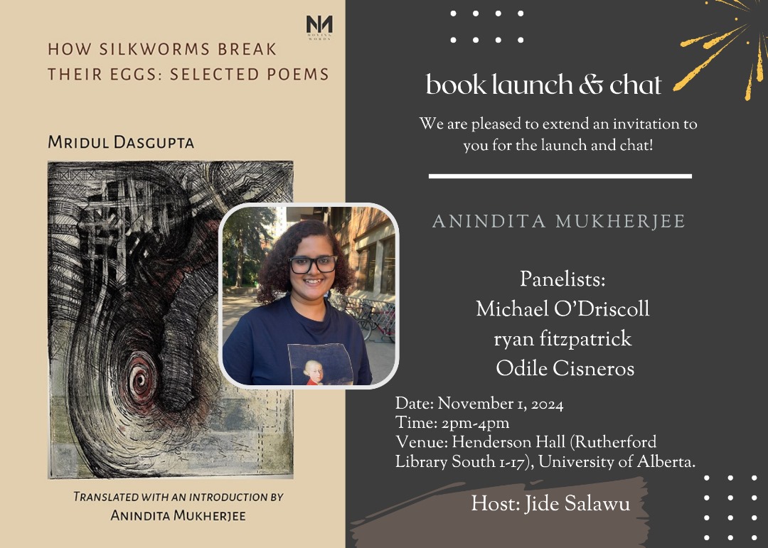 Dear literary community in Edmonton, please join us on Nov 1 2024, Friday, 2pm MST in the Henderson Hall!
<a href="/UofA_EFS/">U of A - EFS</a> @UofA_Arts <a href="/UAlberta/">University of Alberta</a> <a href="/uofalibrary/">UAlberta Library</a> <a href="/ChelsDingman/">Chelsea Dingman</a> <a href="/UAlbertaPress/">UAlberta Press</a> @ualbertagsa <a href="/jidesalawu/">Jide Salawu</a> <a href="/bellyofawhale/">Jason Lee Norman</a>