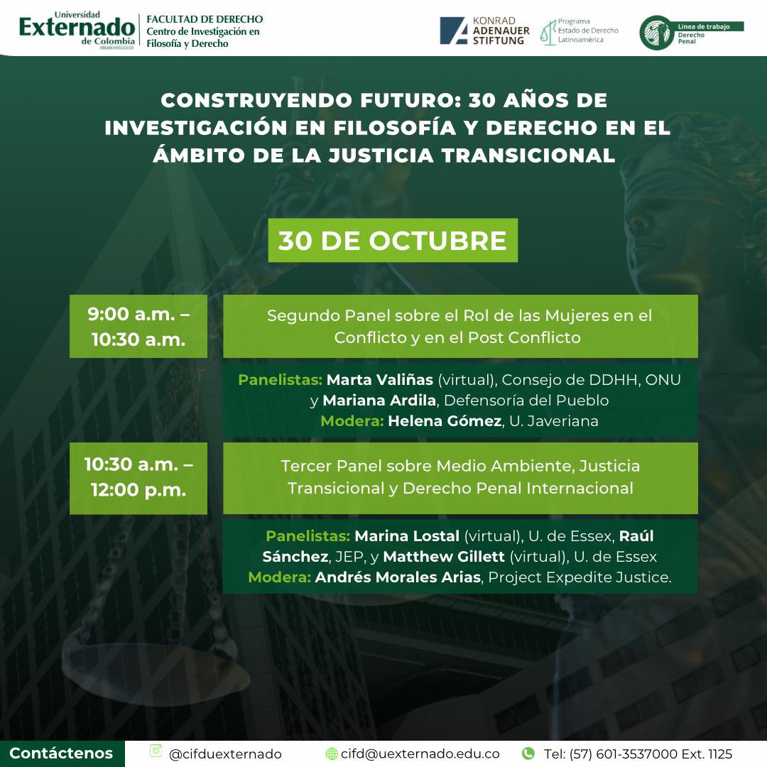 ¡Empieza mañana! 

No te pierdas el evento "Construyendo Futuro: 30 Años de Investigación en Filosofía y Derecho en el Ámbito de la Justicia Transicional", que organizamos desde el <a href="/CIFDUExternado/">Centro de Investigación en Filosofía y Derecho</a> con la <a href="/KASiusLA/">KASiusLA</a> 

¡Inscríbete aquí!: forms.office.com/r/xCujxmP8C4
