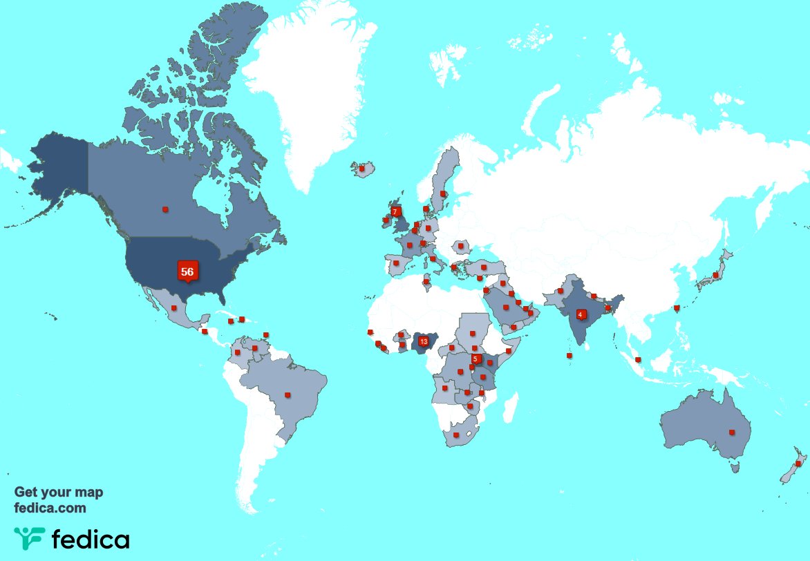 We have 10 new followers from India, Kenya, and more last week. See fedica.com/!SickleCellMN