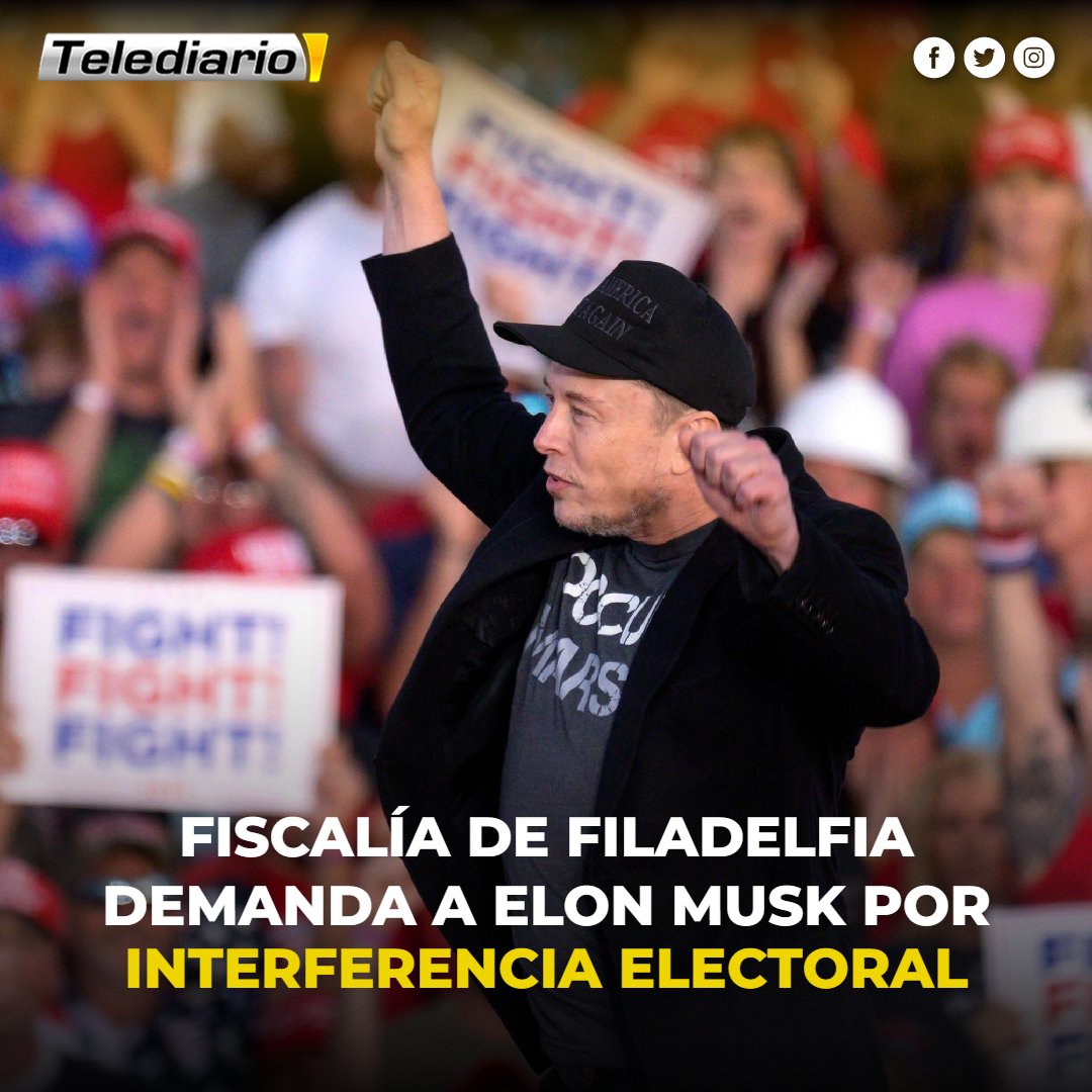 TelediarioGT's tweet photo. 🚨 #Demandan a Elon #Musk por interferencia #electoral ➡ https://t.co/7An6rtKlzh https://t.co/ALLL4iW9im