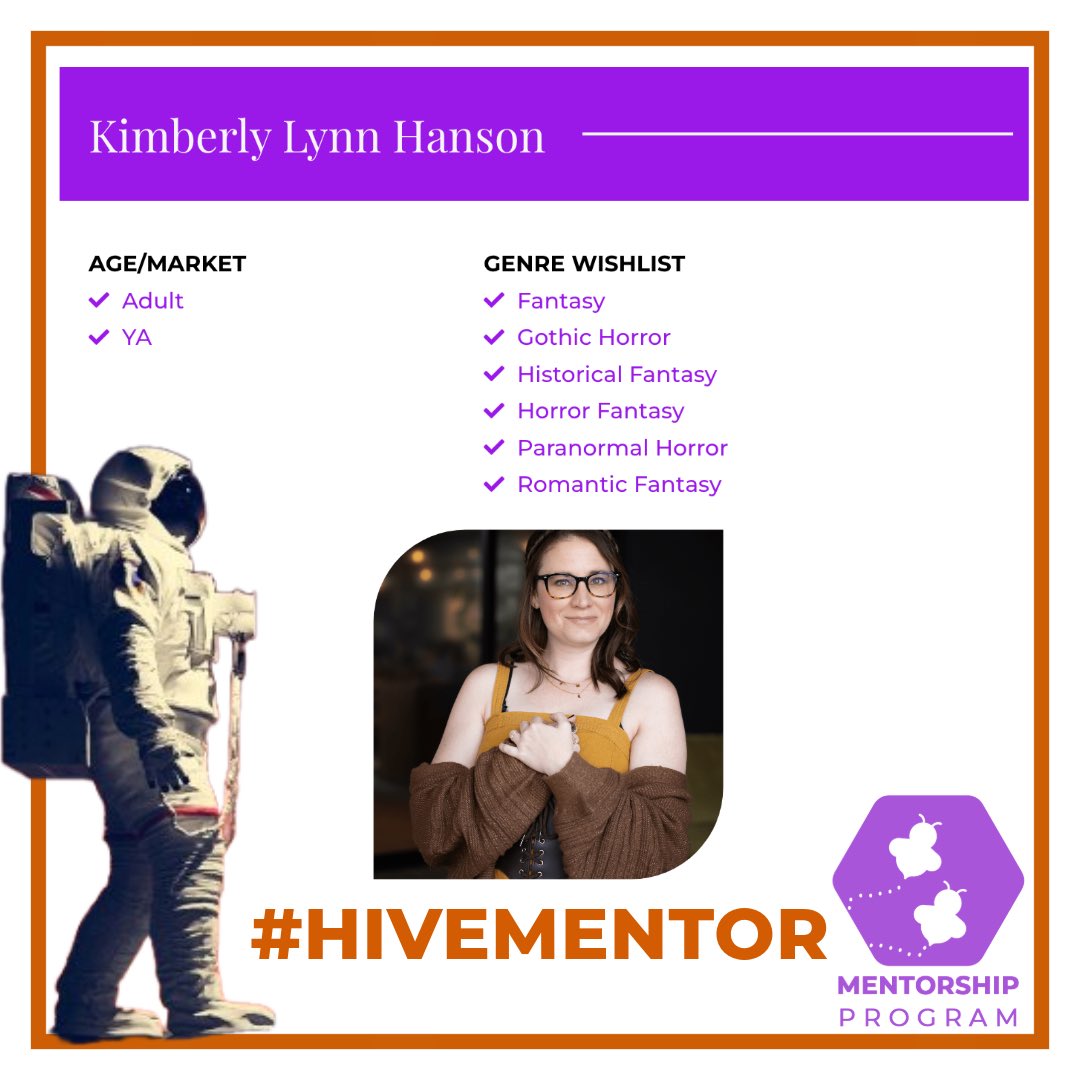 Kimberly Lynn Hanson (@klynnhanson) on Twitter photo ANNOUNCEMENT! I'm going to be a 2025 <a href="/Write_Hive/">WriteHive 🐝</a> Mentor!
This is a real full circle moment bc I was a mentee in their inaugural class and I am so excited to give back.
Shine up those manuscripts - mentor wishlists are live now! The sub window opens November 21st! #hivementor ANNOUNCEMENT! I'm going to be a 2025 <a href="/Write_Hive/">WriteHive 🐝</a> Mentor!
This is a real full circle moment bc I was a mentee in their inaugural class and I am so excited to give back.
Shine up those manuscripts - mentor wishlists are live now! The sub window opens November 21st! #hivementor