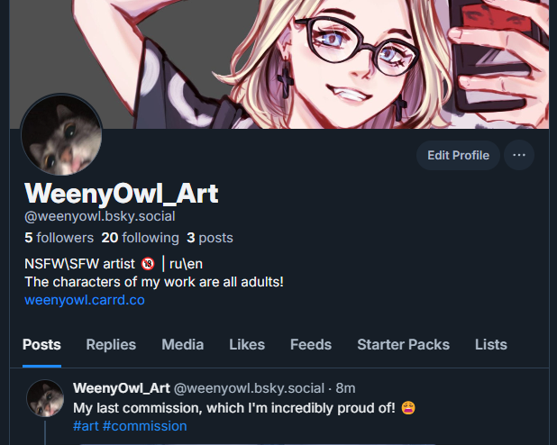 WeenyOwl_Art🔞 tweet media
