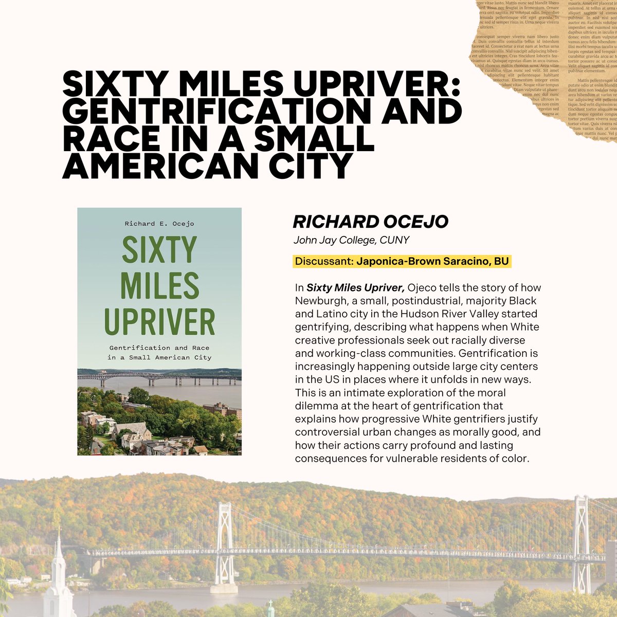 THIS WEEK: On Friday (11/1), Derek Hyra will be discussing his new book, Slow and Sudden Violence, with Mark Davidson as part of a book symposium hosted by the Boston University Initiative on Cities.

Learn more at bu.edu/ioc/2024/10/01…