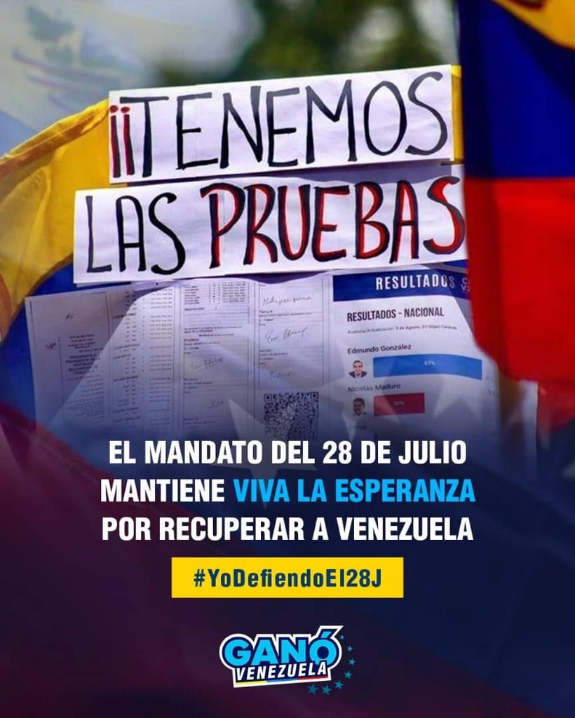 A pesar de la persecución, el amedrentamiento y la tortura, los venezolanos seguimos de pie, luchando con una moral inquebrantable, defendiendo la verdad que nos hará libres. 

🇻🇪

#YoDefiendoEl28J