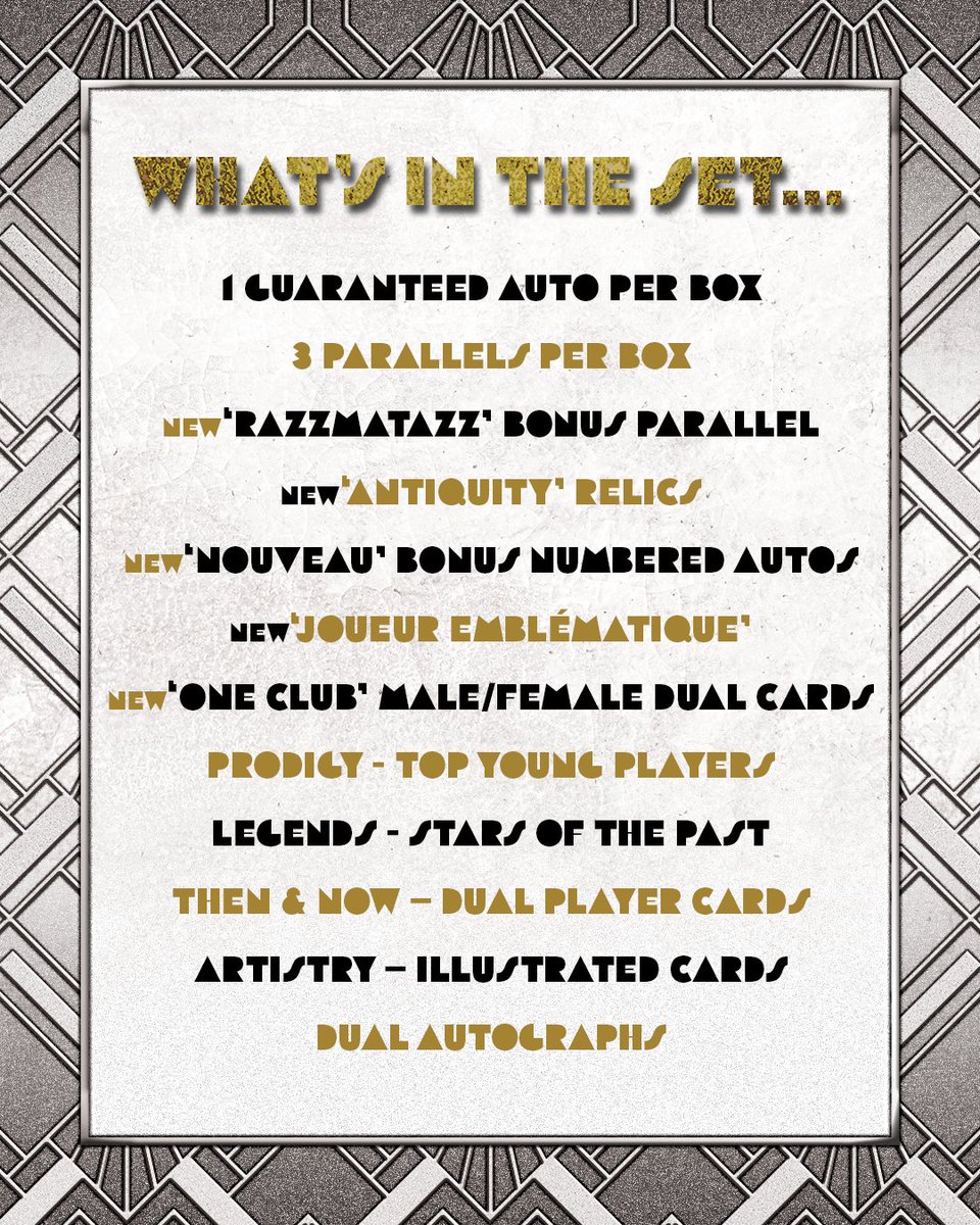 Topps_UK's tweet image. ✨ UCC DECO 2️⃣0️⃣2️⃣4️⃣ is Coming Soon! ✨

✅ 1️⃣ Guaranteed Autograph per box
✅ 3️⃣ Parallels per box ( 1️⃣ more than last year's )

This year's stunning set includes:

🆕 ‘Razzmatazz’ bonus parallel: 1️⃣:2️⃣0️⃣ (Best of the best top 2️⃣0️⃣ players)

🆕 ‘Antiquity’ relics: 1️⃣:1️⃣8️⃣

🆕…