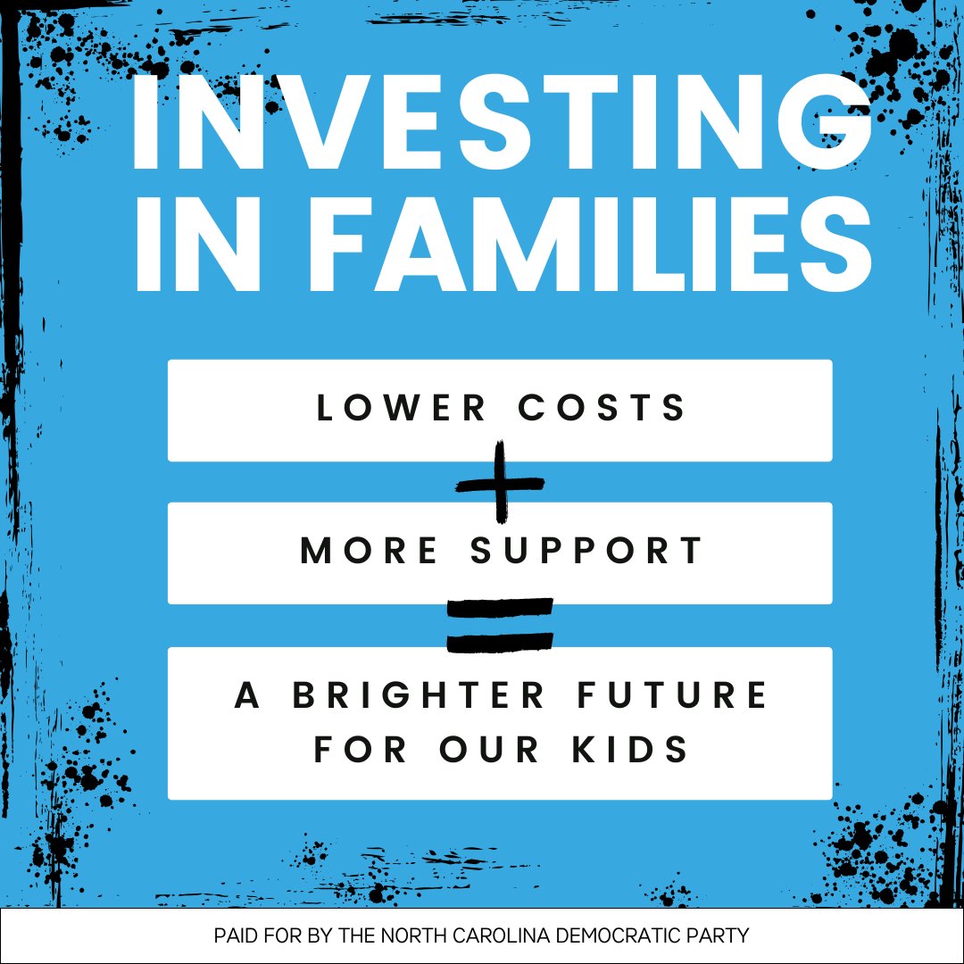 Investing in our future starts with investing in young families! Democrats are working to lower child care costs and build a stronger support system for working parents.