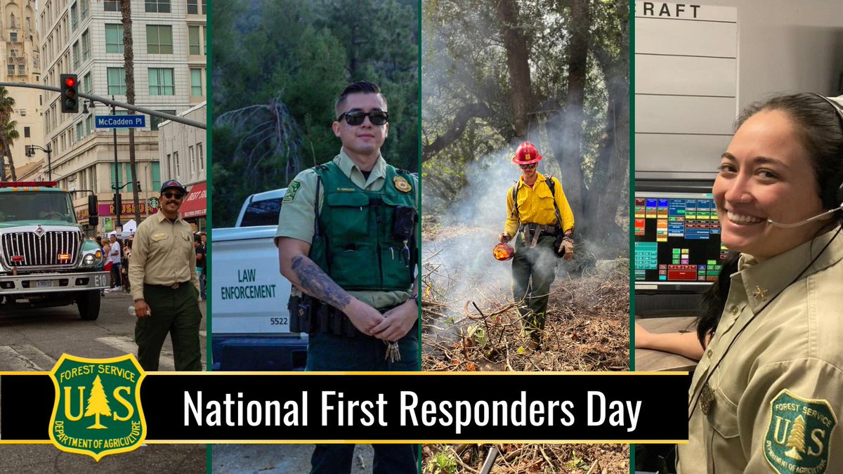 Angeles_NF's tweet photo. 🌟Honoring National First Responders Day🌟
Today, we take a moment to express our gratitude to the brave men and women who serve as first responders. These heroes put their lives on the line every day to keep our communities safe and forest healthy.

Join us in honoring our first responders today and everyday! Share your stories, photos, or thank-you messages in the comments.