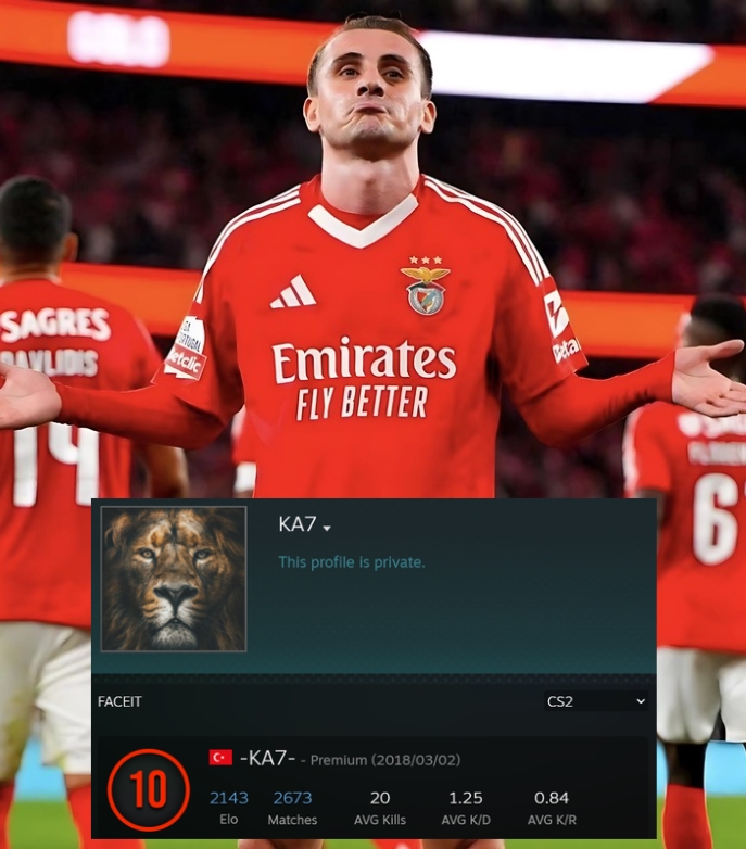 Ozzny_CS2's tweet photo. Aktürkoğlu 🇹🇷 and Pepê 🇧🇷 both are Pro Footballers and both are FACEIT Level 10

Aktürkoğlu plays for Benfica and Pepê plays for Porto, which are rival teams in Portugal 🇵🇹

It would be cinema if they ran into each other in a match 😂 https://t.co/NtleZ1mUfR