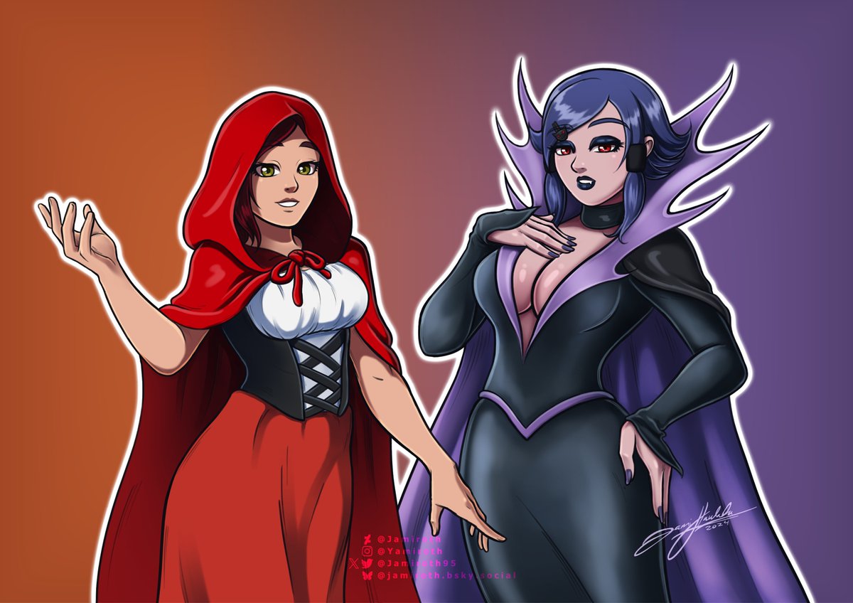 Ahana &amp; Riina are ready for this years Halloween party!! 🎃🎃😈😈

#Halloween2024 #OriginalCharacters #OCart #ArtistOnX #ArtistOnTwitter