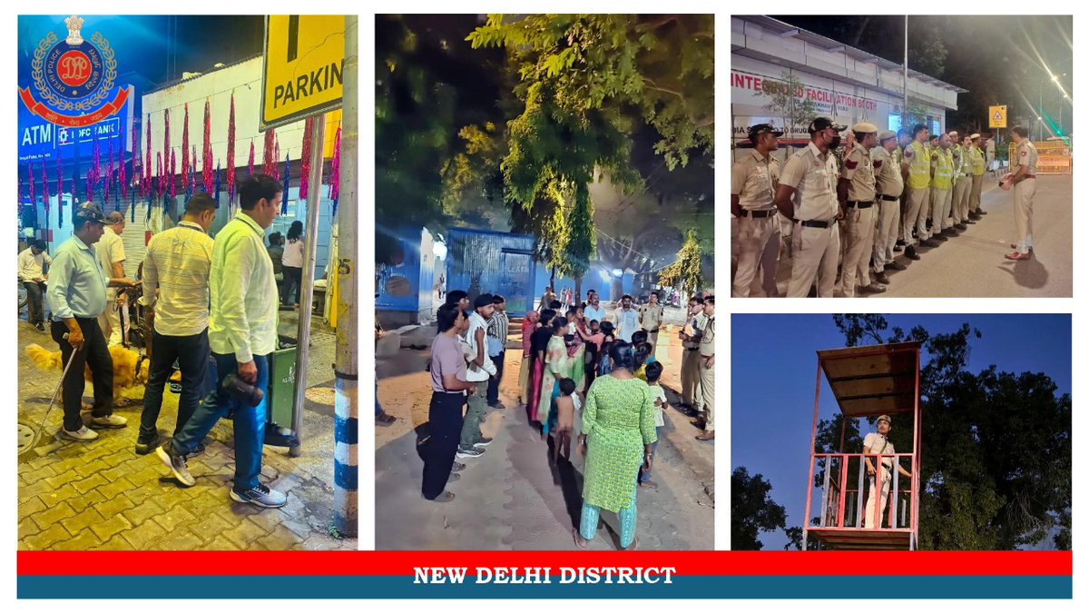 DCPNewDelhi's tweet photo. Ensuring Citizen Safety this #FestiveSeason!
Our teams are on high alert, conducting anti-sabotage checks, foot patrols, manning observation posts, and engaging with members of the community to ensure a safe festival season for all.
#FestiveSafety https://t.co/Q1vz9s65yQ