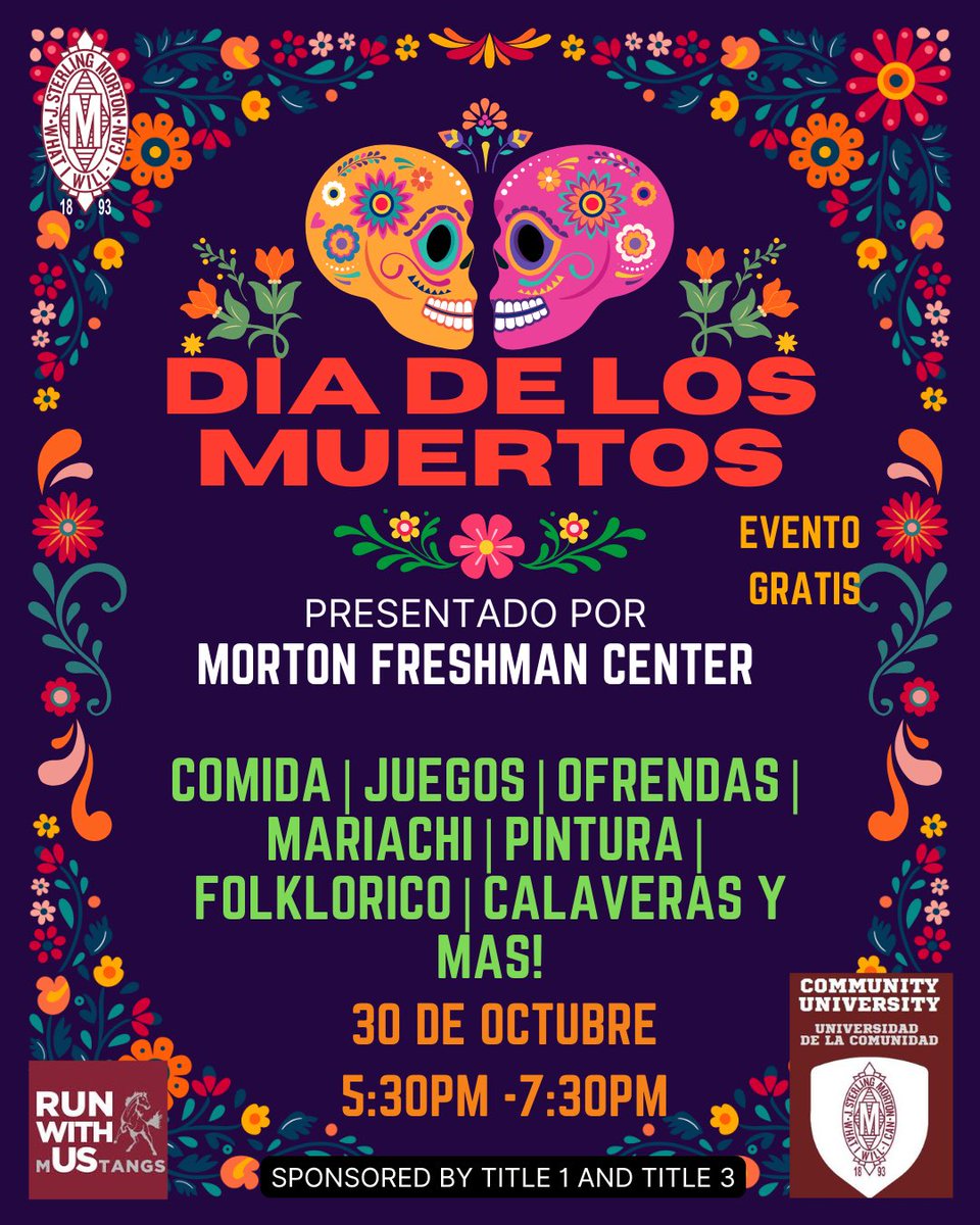 Join us at Freshman Center this Wednesday from 5:30-7:30pm to honor our loved ones who have passed away. #mortonpride 

Únete a nosotros en la escuela Freshman Center este Miércoles de 5:30-7:30pm para honrar a nuestros seres queridos que han fallecido. #orgullomorton