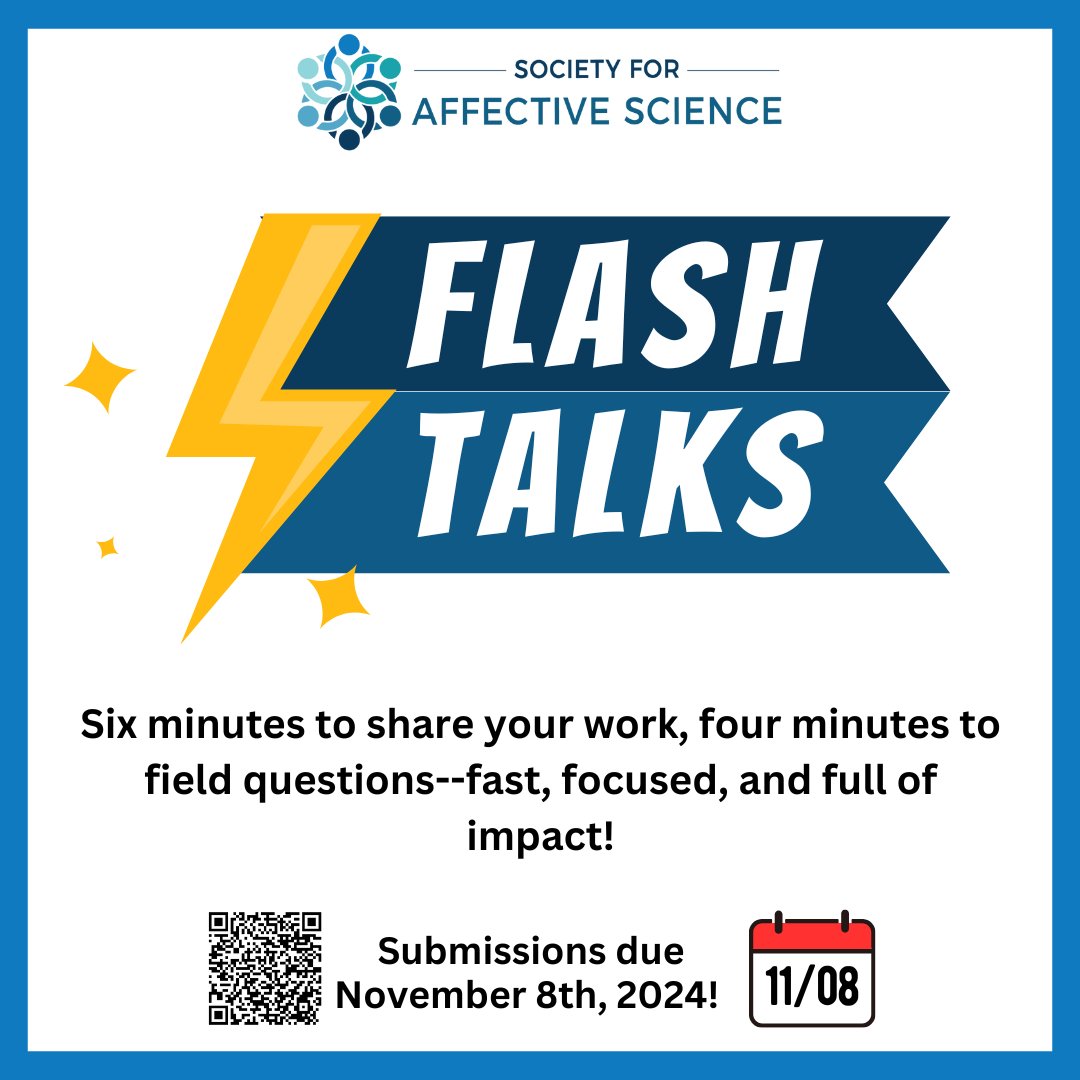 ⚡ Big ideas, short and sweet!
Got a research finding or new theory you’re excited about? Flash Talks are the perfect way to deliver your message quickly, packing your best work into a dynamic 6-minute presentation followed by audience Q&amp;A.