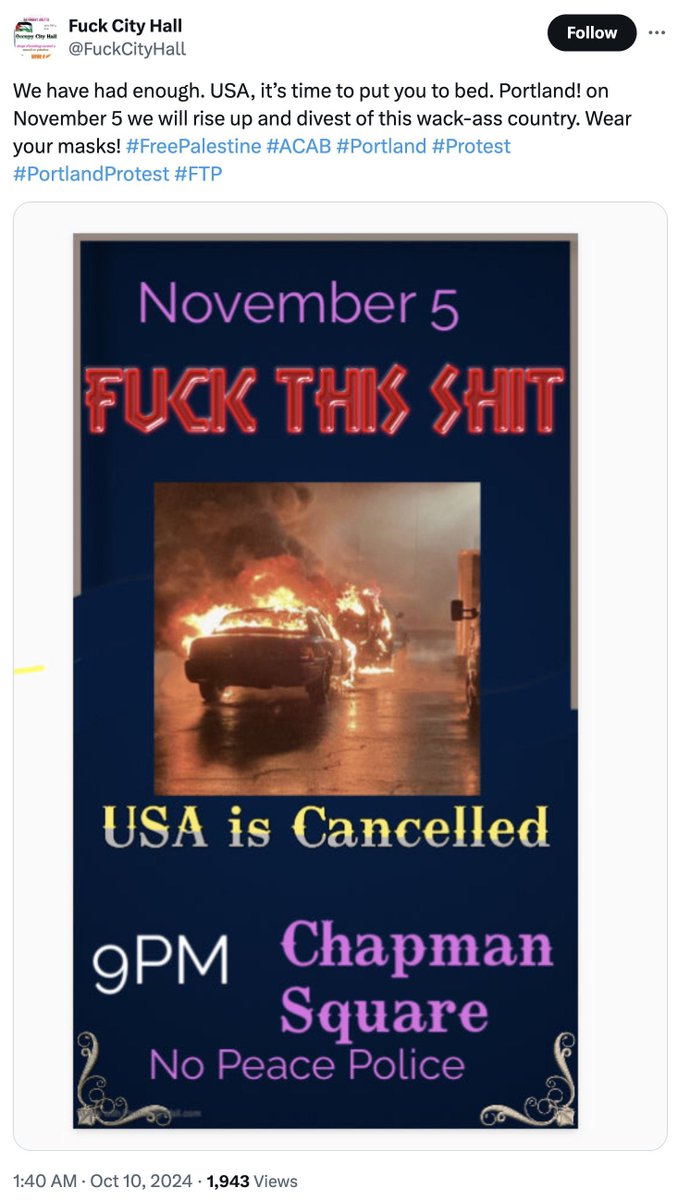MrAndyNgo's tweet photo. Ballot boxes in Portland, Ore., and neighboring Vancouver, Wash., respectively, were set on fire with incendiary devices overnight. No suspect(s) or motivation have yet been established. However, Antifa's slogan is "become ungovernable," and they have called for and committed repeated attacks on the democratic process.