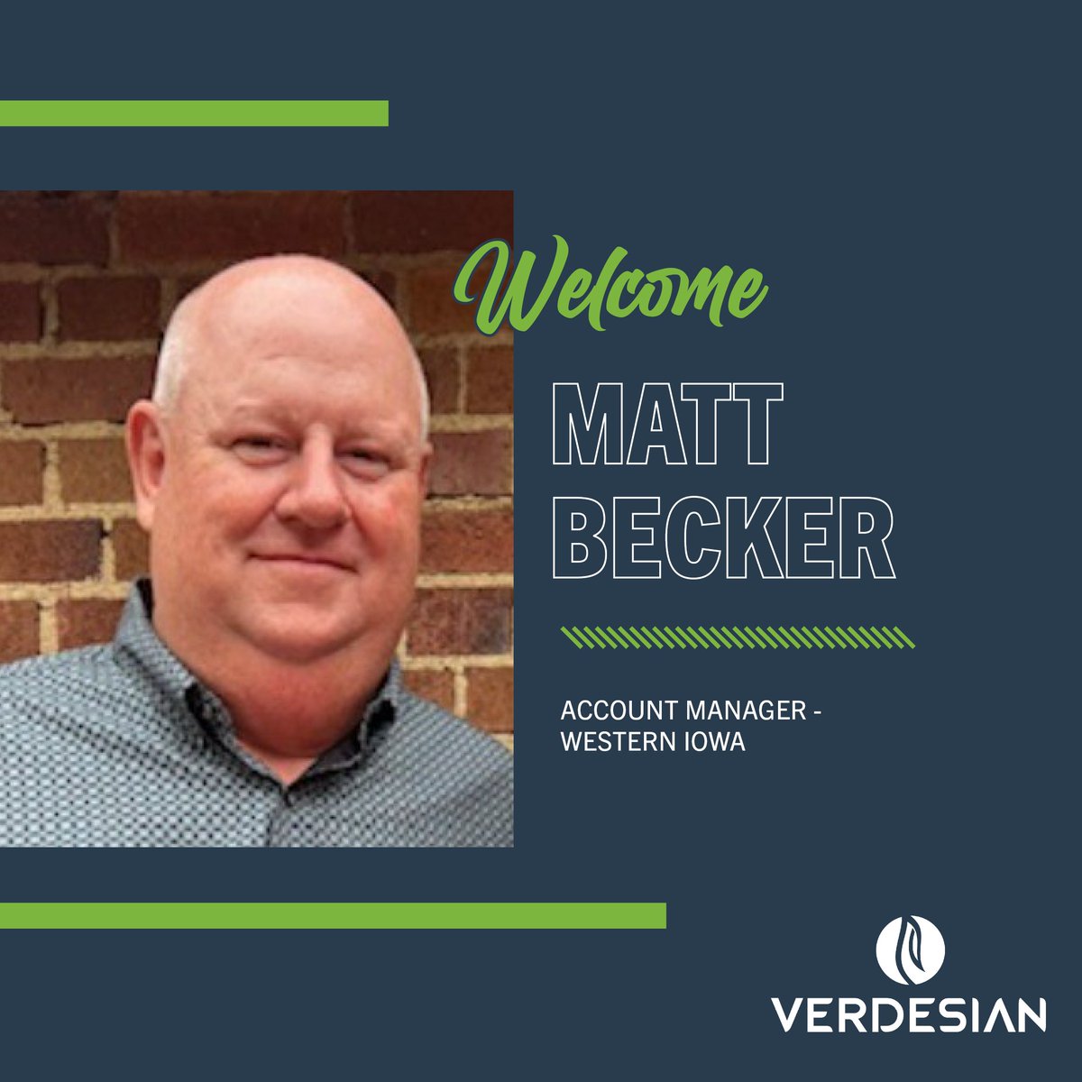 We're excited to welcome Matt Becker to the Verdesian Life Sciences team. 

He is no stranger to the ag retail space and has spent the last 30 years in retail ag working in operation and sales leadership roles, most recently at Linn Coop Oil Co. 

Welcome, Matt!