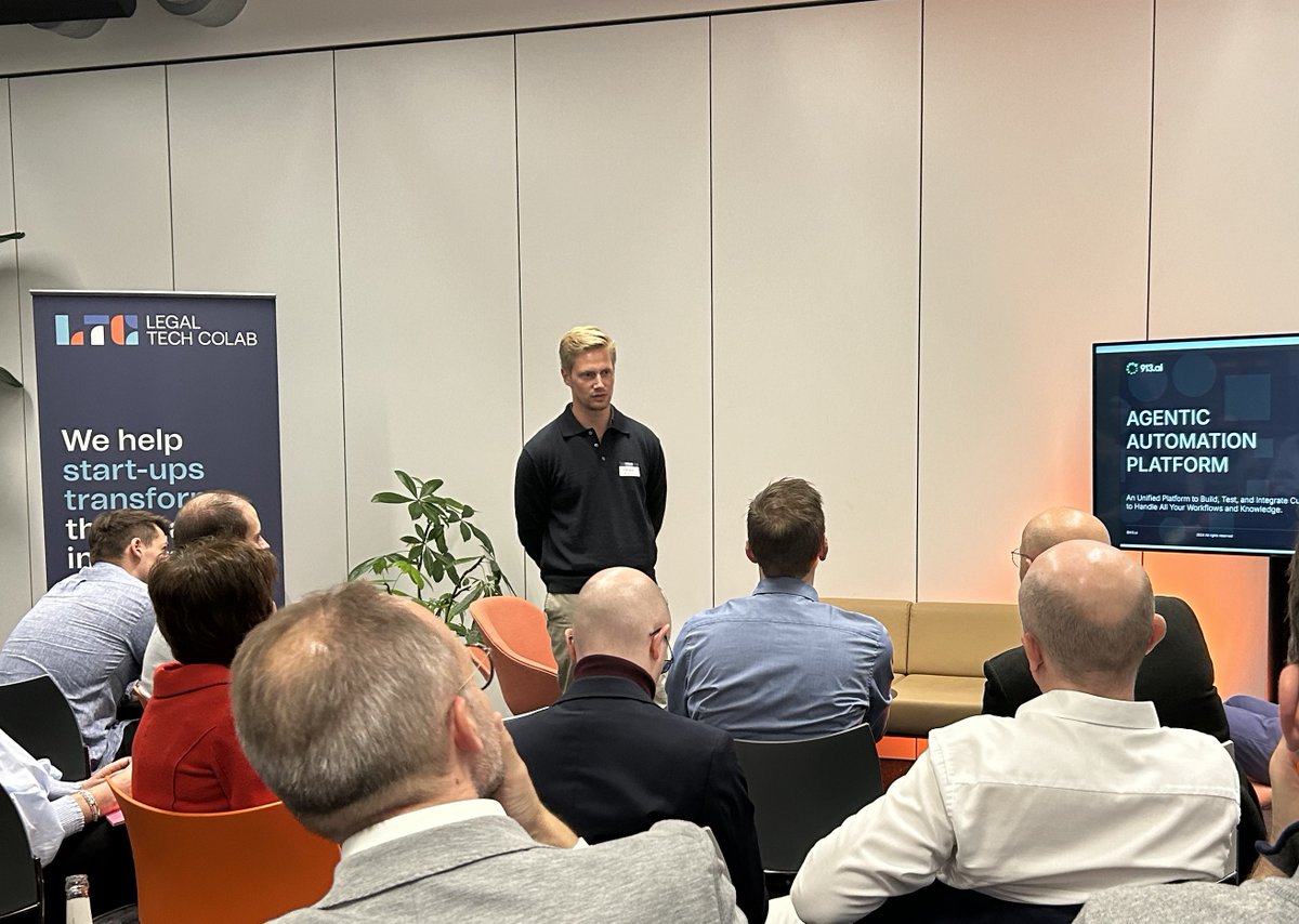 9one3ai's tweet photo. 🚀 Last week, https://t.co/caNpW7gnAY joined BUJ & @LegalTechColab in Munich to discuss the future of AI in legal tech! Our CEO, Immo Stapelfeld, explored how AI can streamline workflows & empower legal teams. Discover what AI Agents can do for you 🔗 https://t.co/DamNRFcBNQ
#LegalTech #AI #Innovation