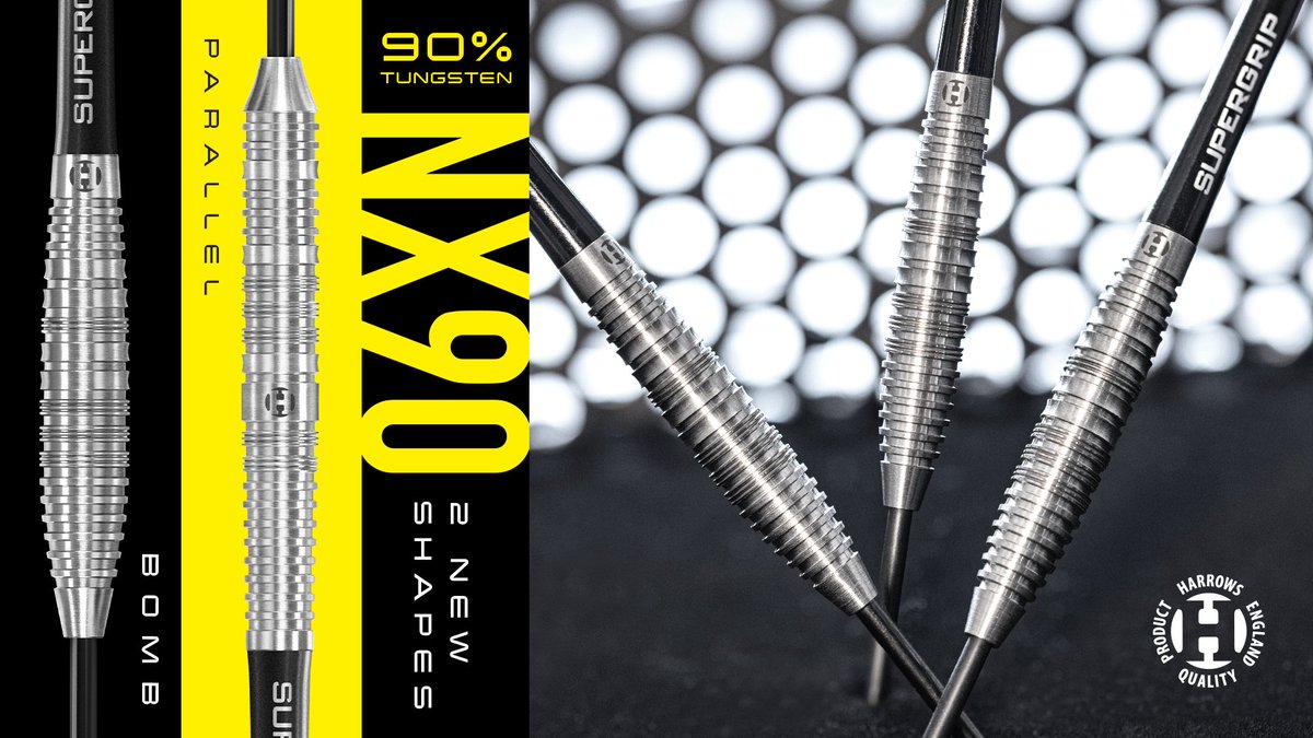 HarrowsDarts's tweet image. One of the most successful darts we have released in recent history, the NX90 are now available in two new profiles, parallel and bomb.

These two new shapes feature the popular ringed, micro and scalloped cuts first introduced on the original dart, offering all players a grip…