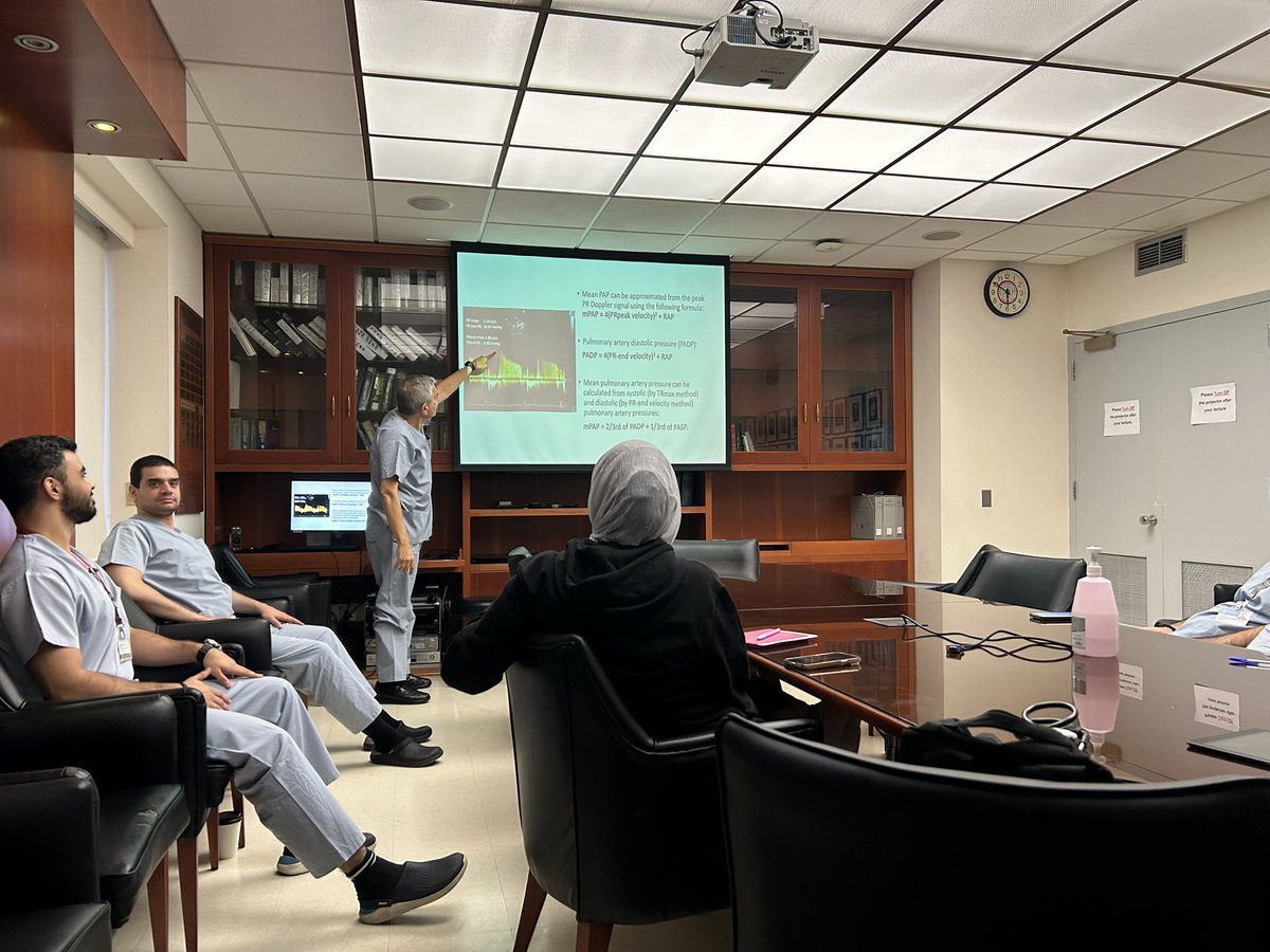 aubmc_cards_fel's tweet photo. Excited to see Dr.@GhazzalZiyad presenting an insightful lecture on diagnosing pulmonary hypertension using echocardiography! Perfect blend of cutting-edge imaging and practical application to improve patient care. #Cardiology #PulmonaryHypertension #EchoLab https://t.co/Vm0Oh96NEq