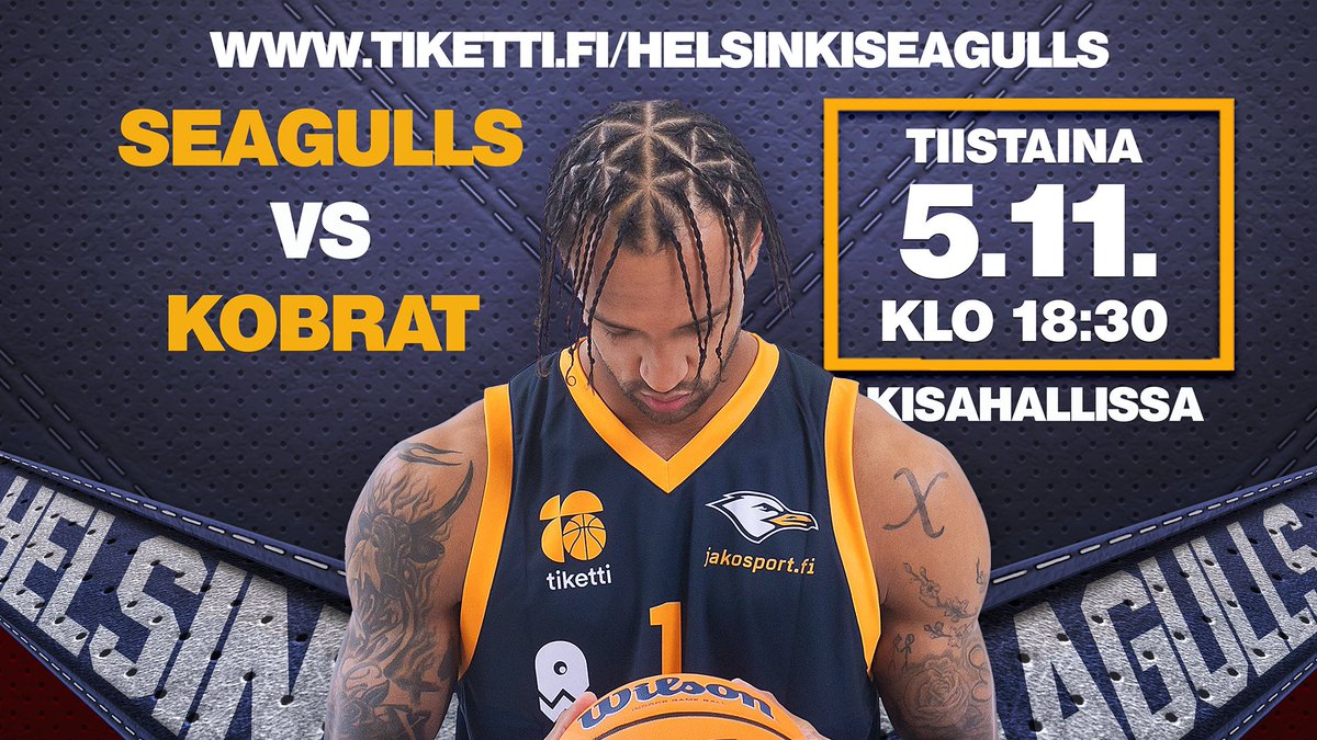 HELSINKI SEAGULLS (@gullsbasketball) on Twitter photo ๐ฃ Helsingin paras tiistai-illan kohde on tรครคllรค! Huippukorista keskellรค kaupunkia!
๐ Helsinki Seagulls vs Kobrat
๐ tiistaina 5. marraskuuta
๐ก 18:30
๐ Tรถรถlรถn Kisahalli
๐ Liput: tiketti.fi/helsinkiseagulโฆ
Koris on parasta livenรค โ tule mukaan ja nauti tunnelmasta! Lรคmpimรคsti ๐ฃ Helsingin paras tiistai-illan kohde on tรครคllรค! Huippukorista keskellรค kaupunkia!
๐ Helsinki Seagulls vs Kobrat
๐ tiistaina 5. marraskuuta
๐ก 18:30
๐ Tรถรถlรถn Kisahalli
๐ Liput: tiketti.fi/helsinkiseagulโฆ
Koris on parasta livenรค โ tule mukaan ja nauti tunnelmasta! Lรคmpimรคsti