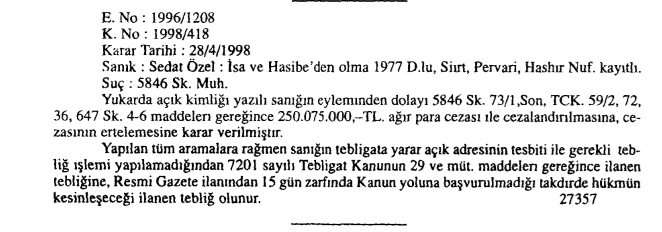 intihalAvi's tweet photo. @didaktikdertler bu sen misin? 5846 sayılı fikri mülkiyet kanununa muhalefet cezası. İntihal de biliyorsun ki 5846 SK muhalefet. Nedense hiçbir yerde ne doğum yerin ne ailen ile ilgili bilgi var. Birşeyler var sende ama dur bakalım çıkar bir yerden! Ha bu resmigazete! 1998 https://t.co/SEEyVazi7X